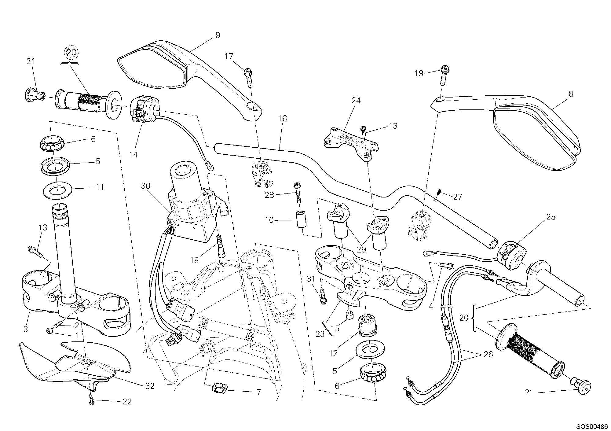 021 GUIDON POUR MULTISTRADA 1200 S ABS 2010