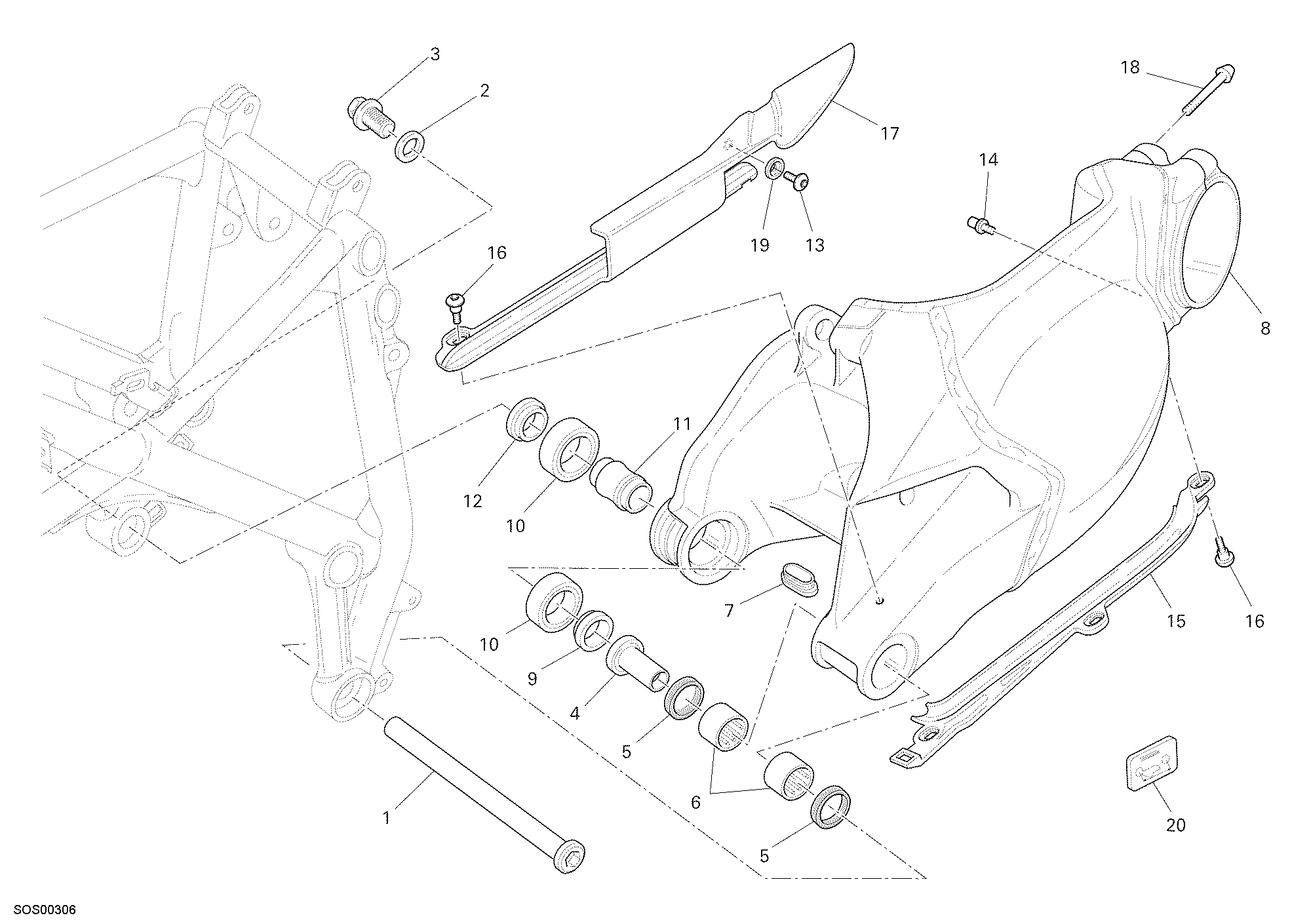 28A BRAS OSCILLANT POUR SUPERBIKE 1098 S 2007
