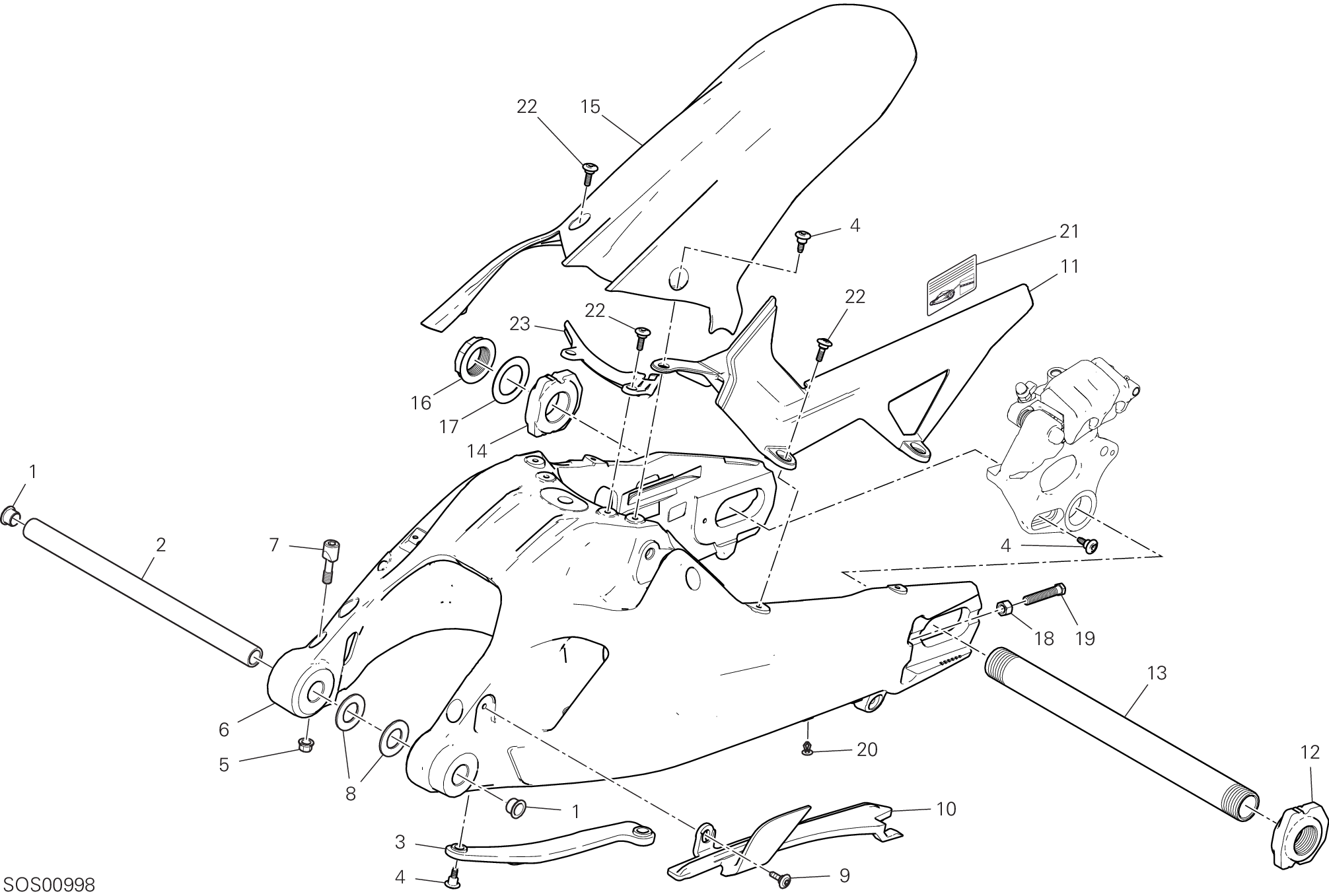 28A BRAS OSCILLANT POUR MULTISTRADA 950 S SW 2019