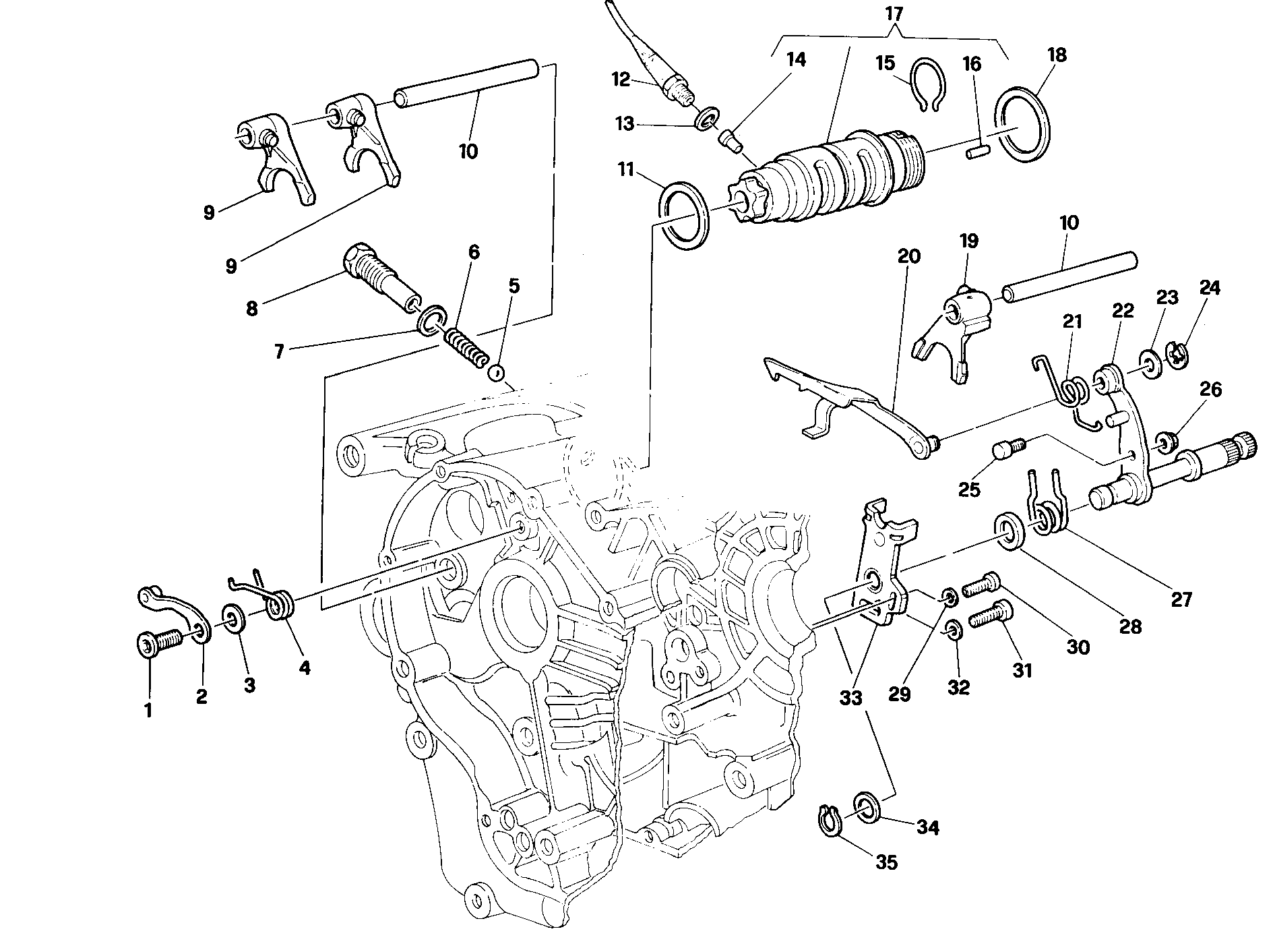 002 ARBRE SELECTEUR DE VITESSES POUR SUPERBIKE 748 1996