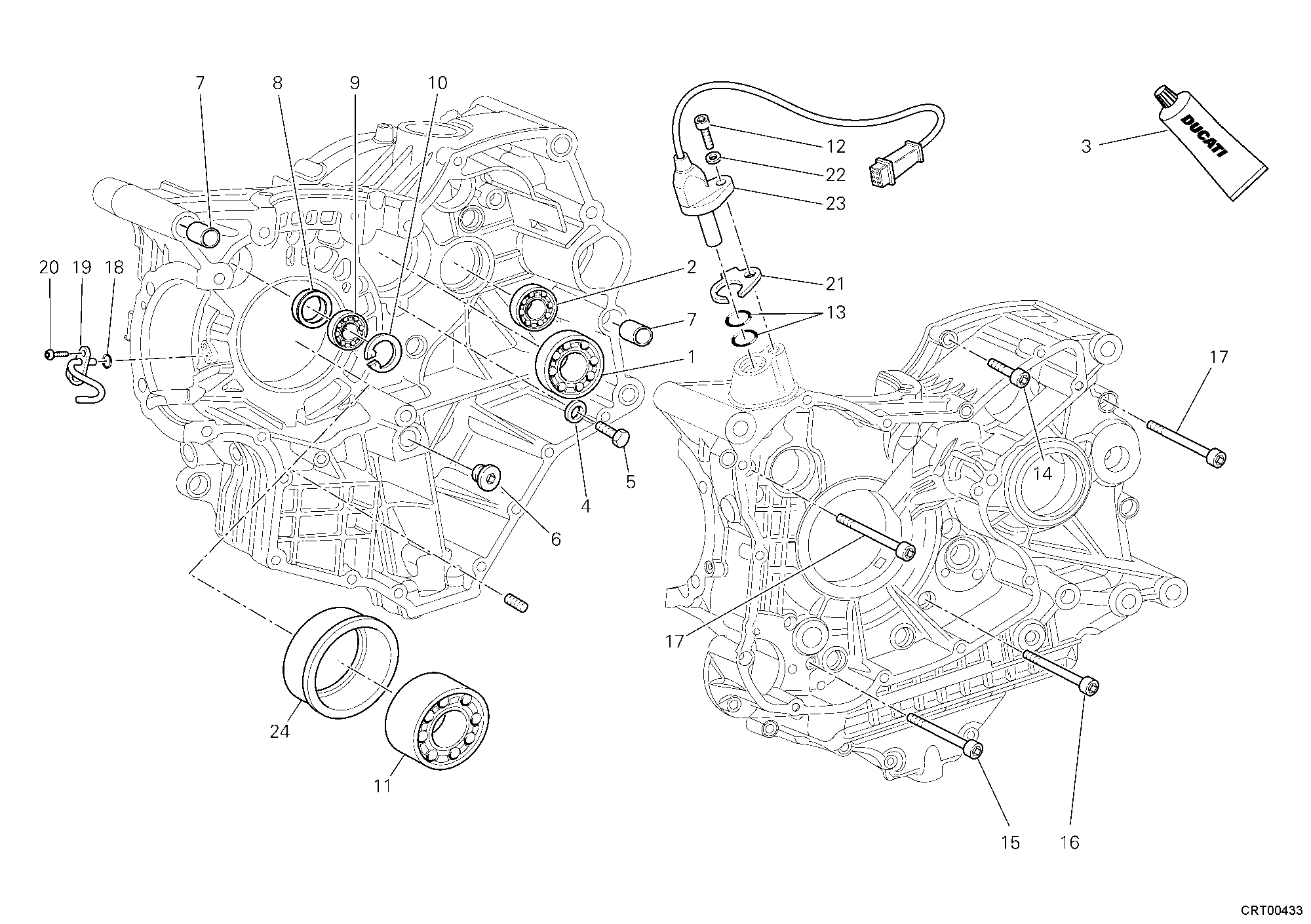 10A ROULEMENTS CARTER MOTEUR POUR SUPERBIKE 1098 2008