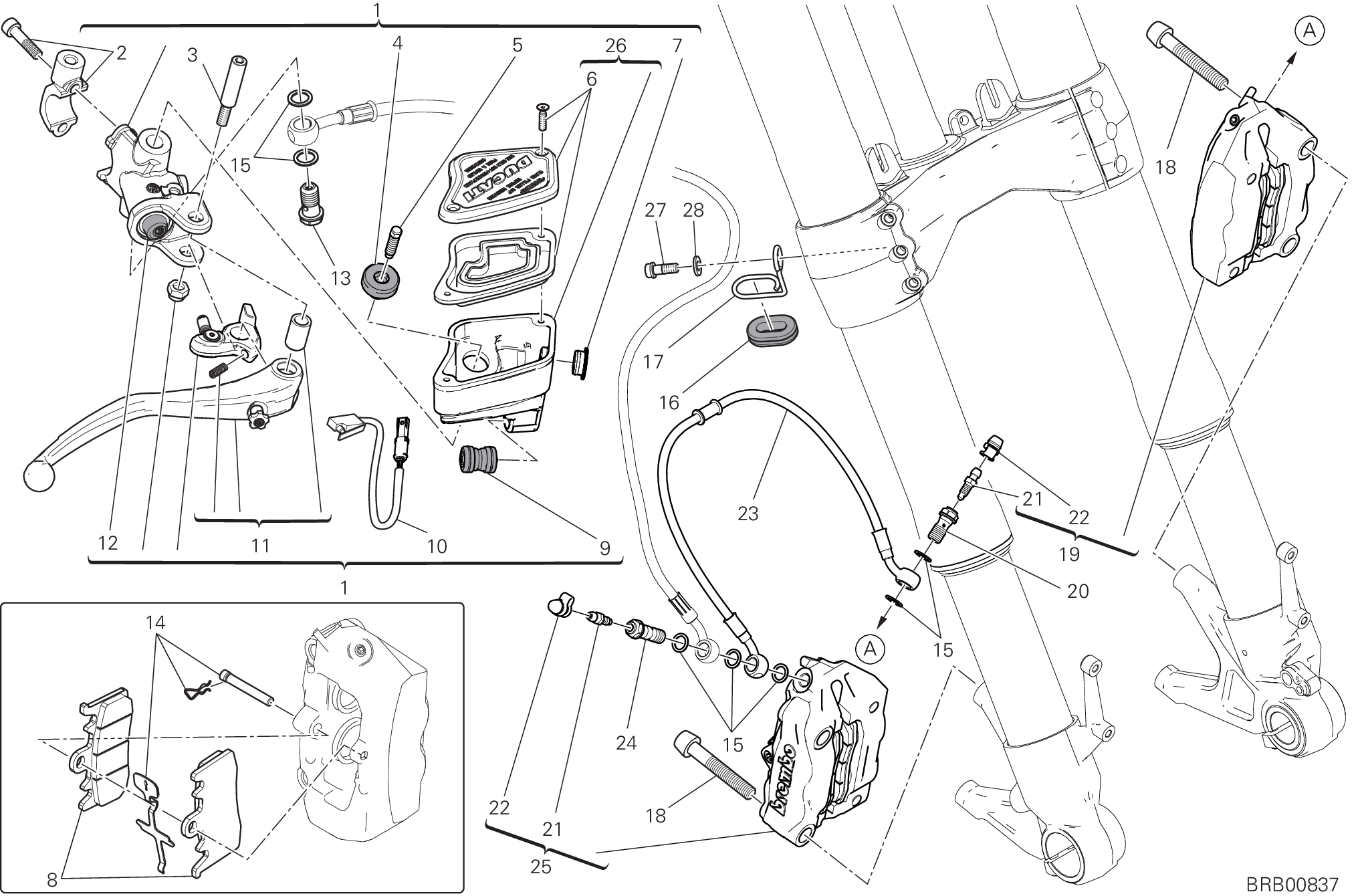 024 SYSTEME DE FREIN AVANT POUR XDIAVEL 2019