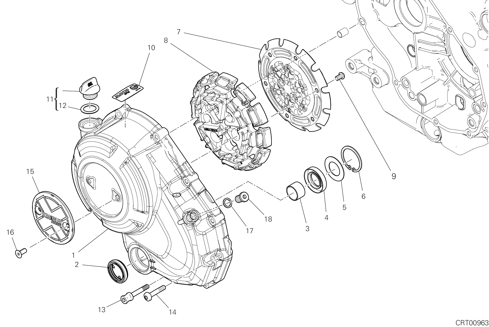 04A COUVERCLE EMBRAYAGE POUR SCRAMBLER ICON DARK 2G 2025
