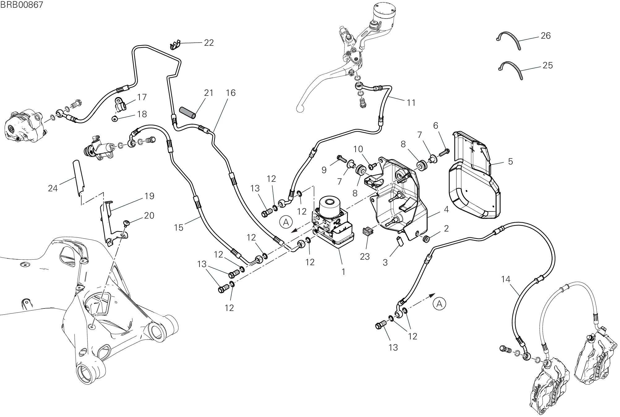 20C SYSTEME DE FREIN ABS POUR SUPERBIKE PANIGALE V4 R 2023