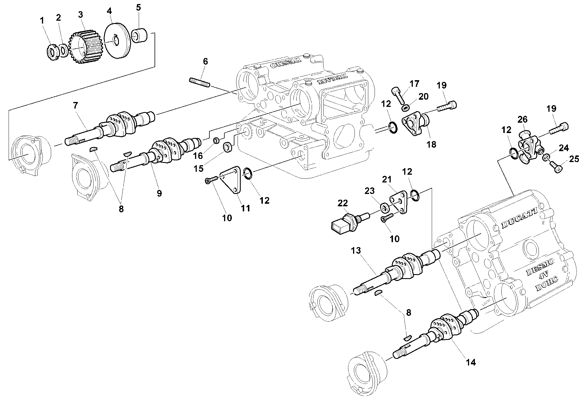 140 ARBRE A CAMES POUR SUPERBIKE 748 R 1999