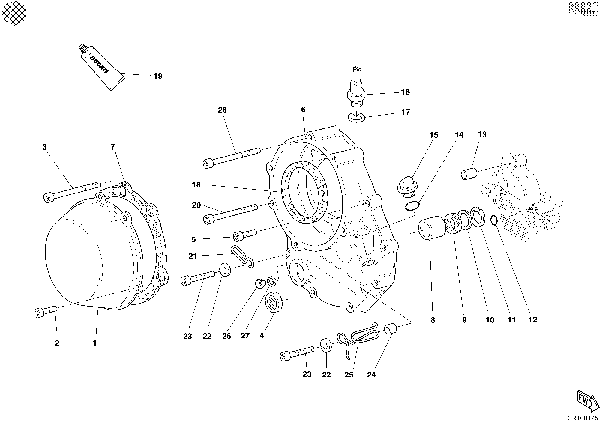 005 COUVERCLE EMBRAYAGE POUR SUPERSPORT 1000 SS 2004