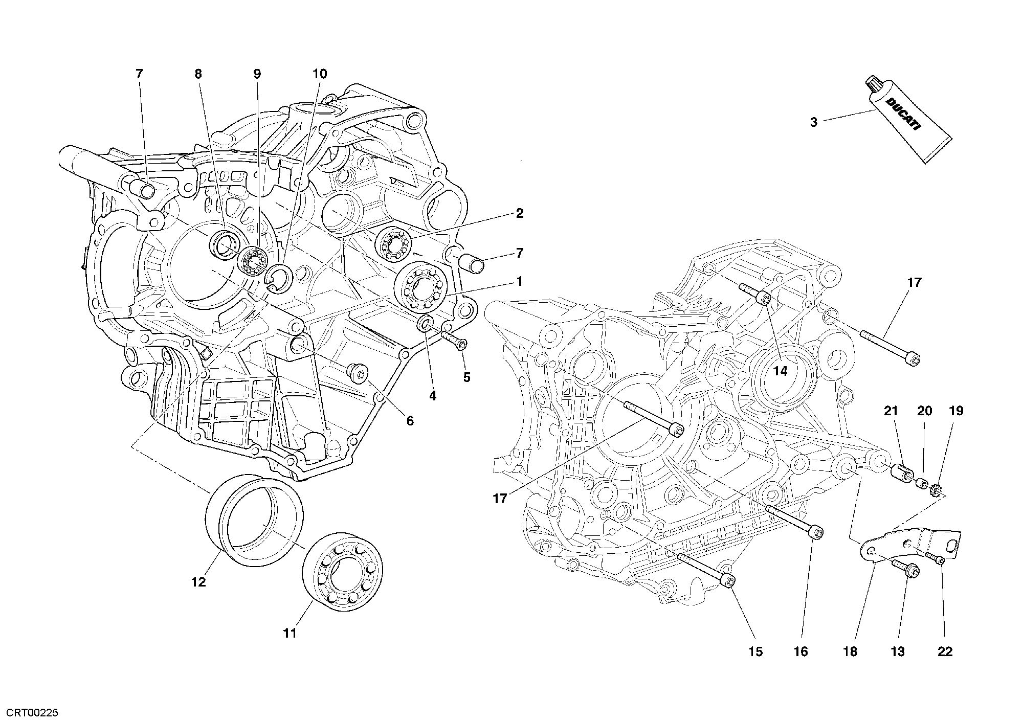 10A ROULEMENTS CARTER MOTEUR POUR SUPERBIKE 749 R 2005