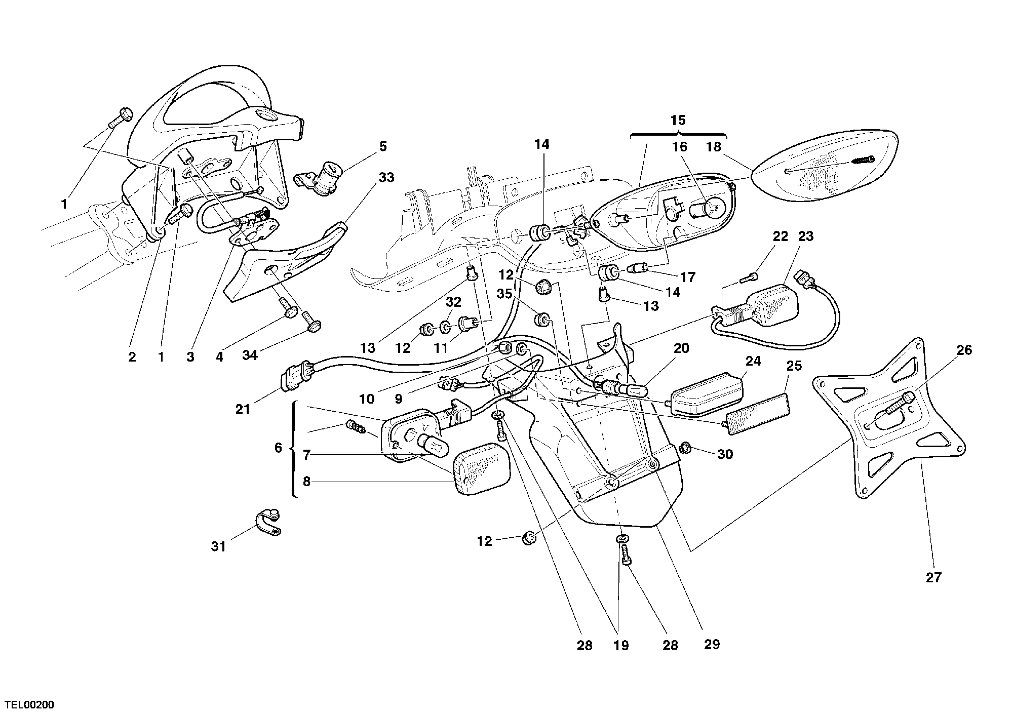 039 FEU ARRIERE POUR SPORT TOURING ST3 S ABS 2006