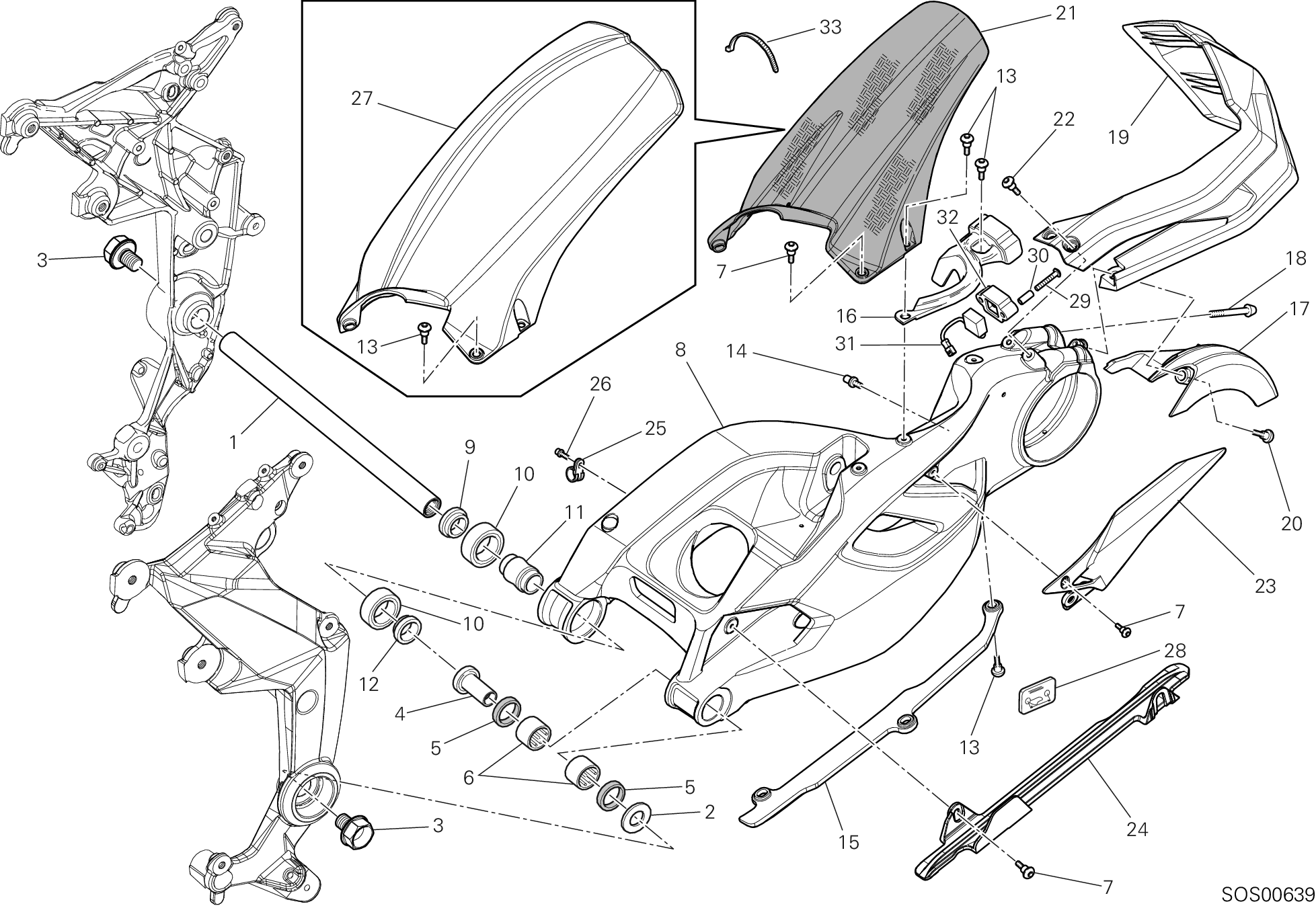 28A BRAS OSCILLANT POUR MULTISTRADA 1200 S PIKES PEAK 2013