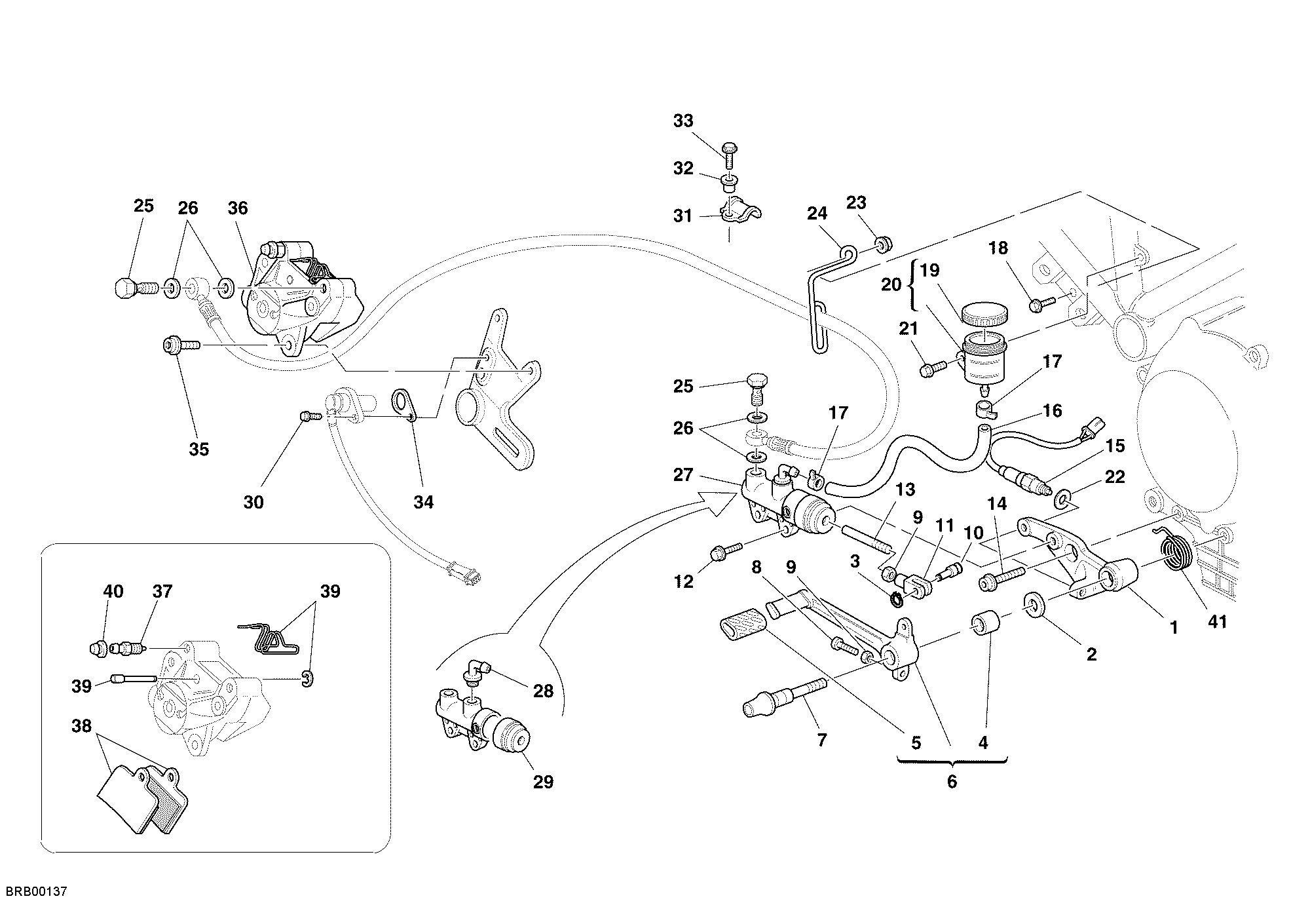 037 SYSTEME DE FREIN ARRIERE POUR SPORT TOURING ST3 S ABS 2006