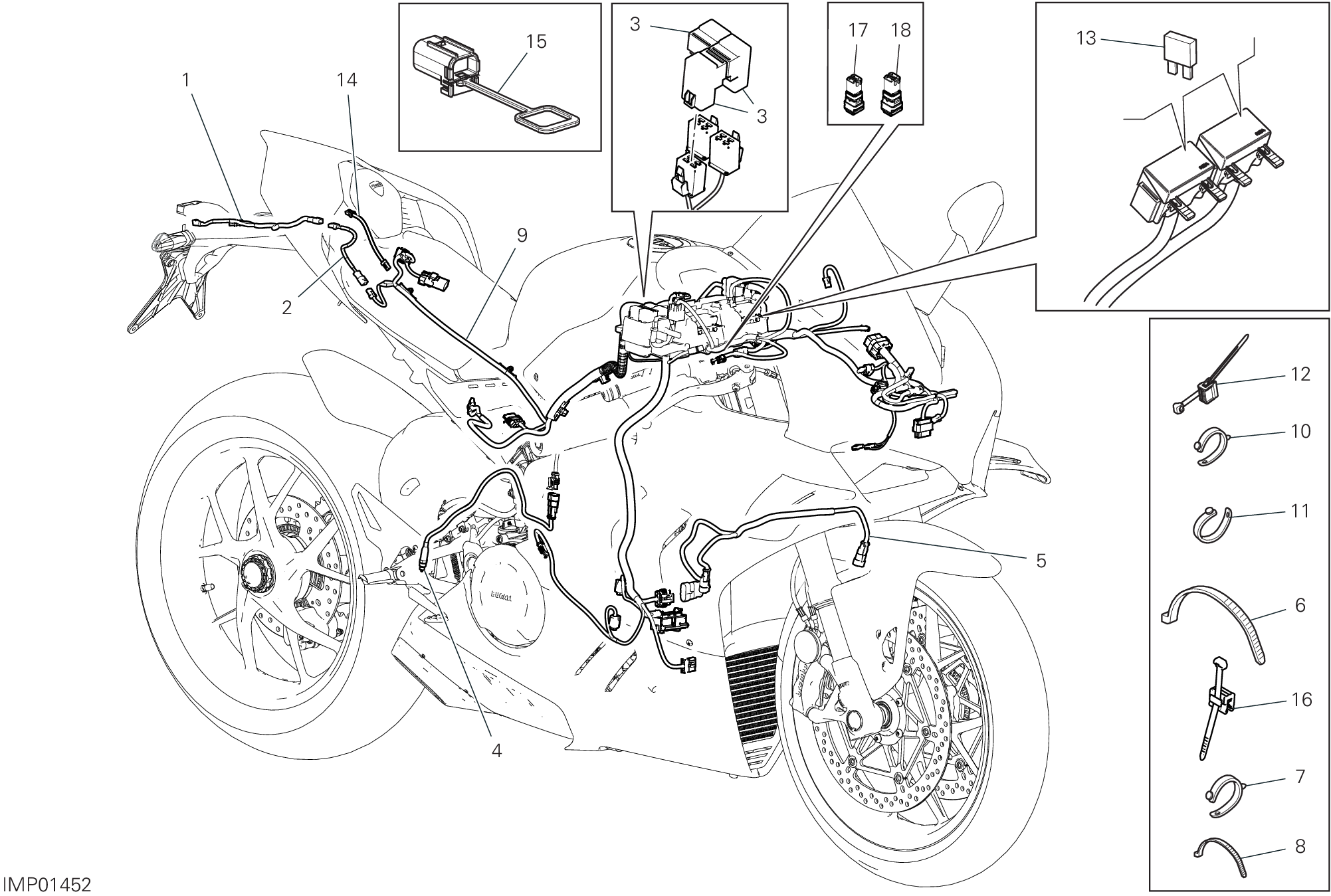 13C CIRCUIT ELECTRIQUE VEHICULE POUR SUPERBIKE PANIGALE V4 2022