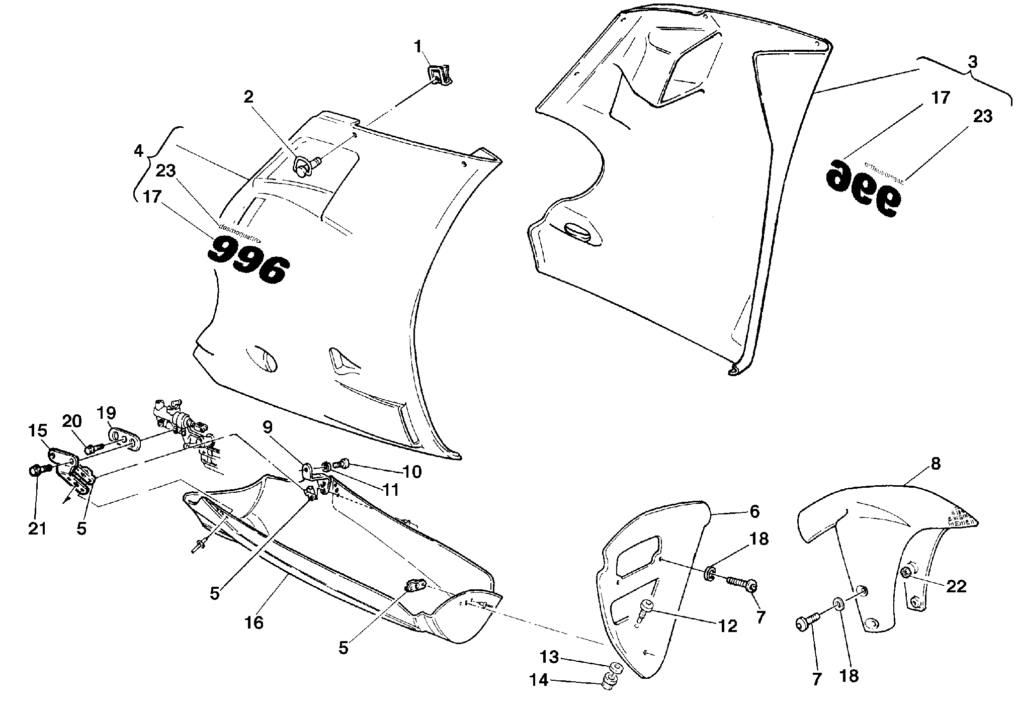 361 HABILLAGE POUR SUPERBIKE 996 R 1999