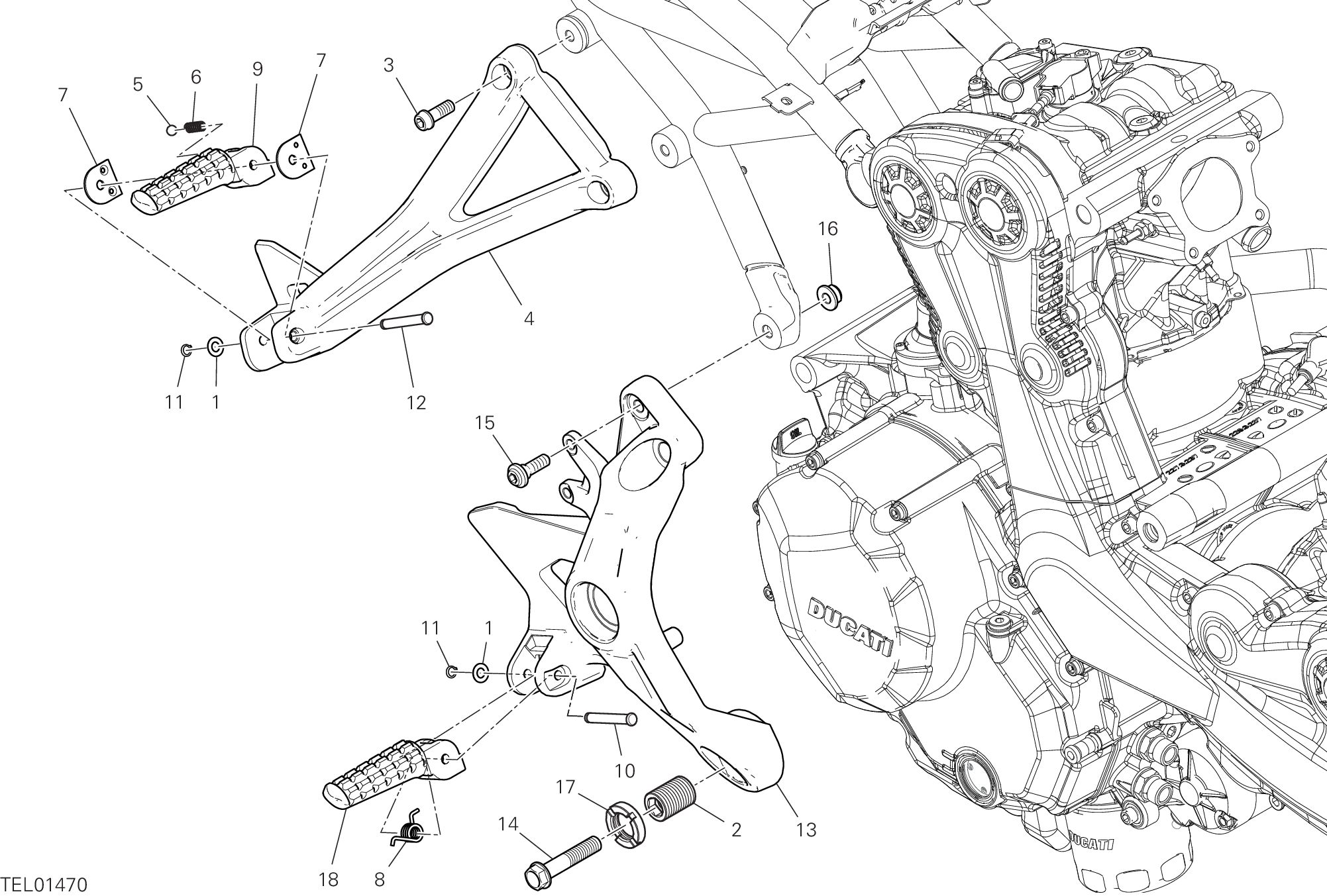 27B REPOSE PIEDS DROIT POUR SUPERSPORT 950 S 2022