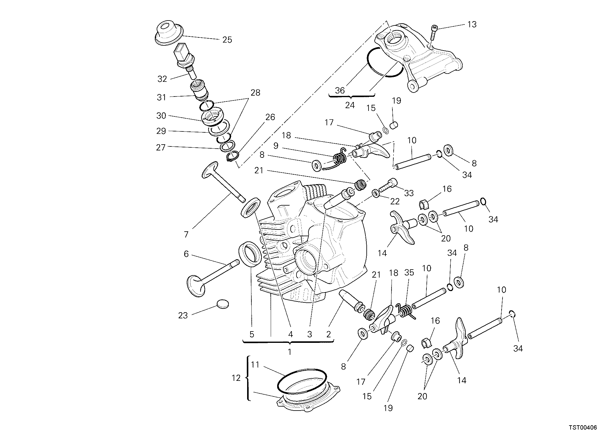 015 CULASSE HORIZONTALE POUR HYPERMOTARD 1100 S 2009