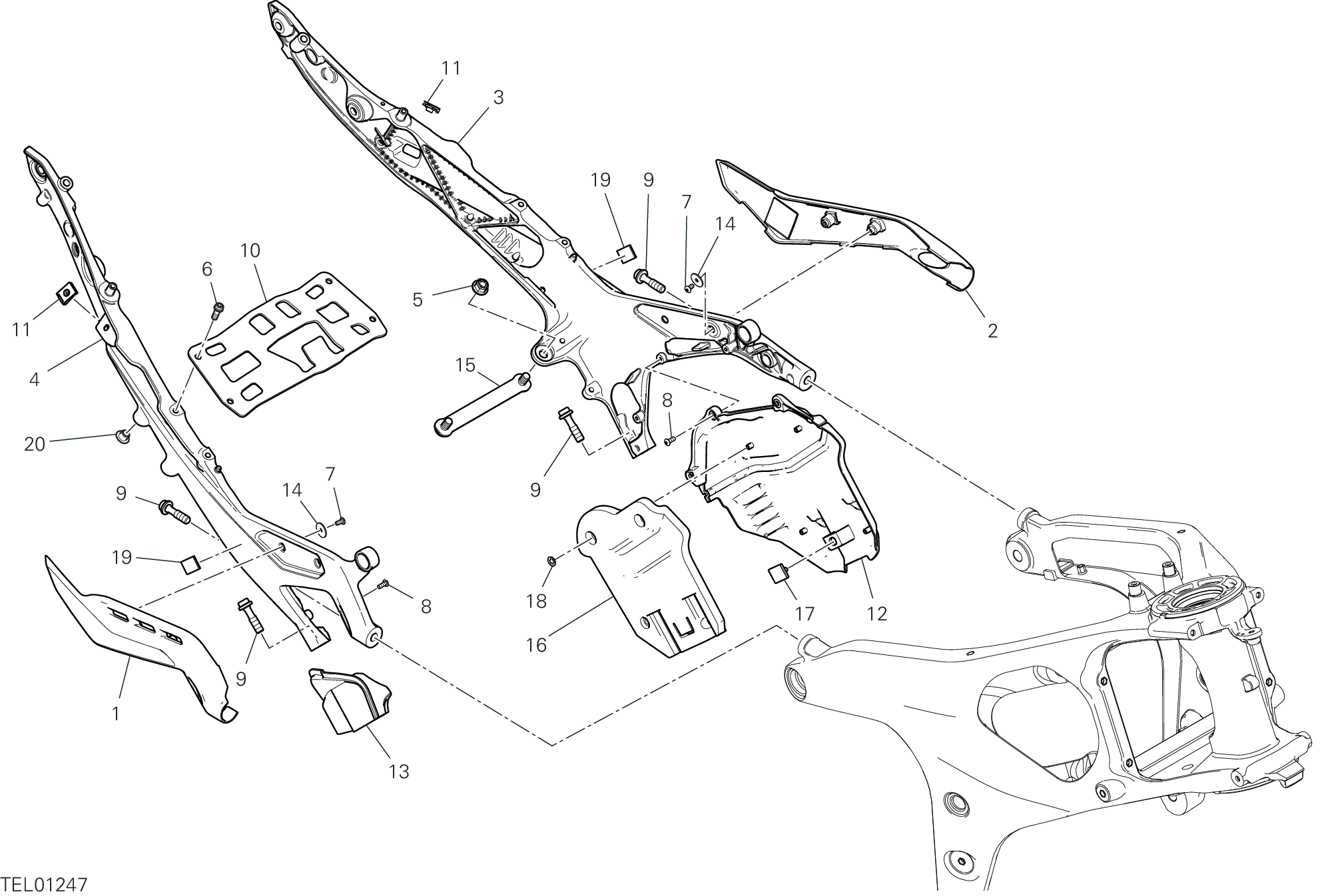 33B BRIDE ARRIERE POUR SUPERBIKE PANIGALE V4 R 2019