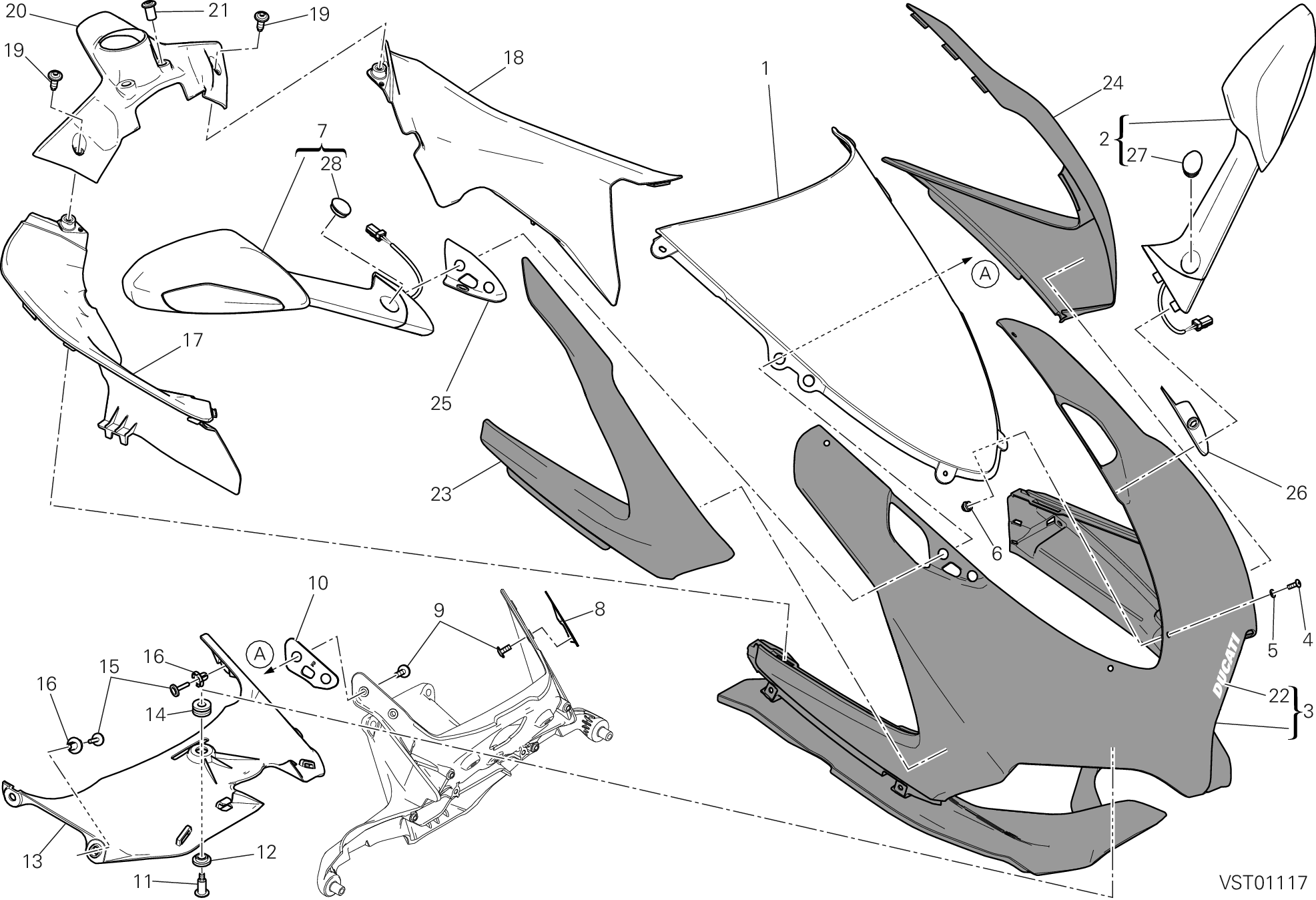 034 CAPOT AVANT POUR SUPERBIKE 1199 PANIGALE S 2012