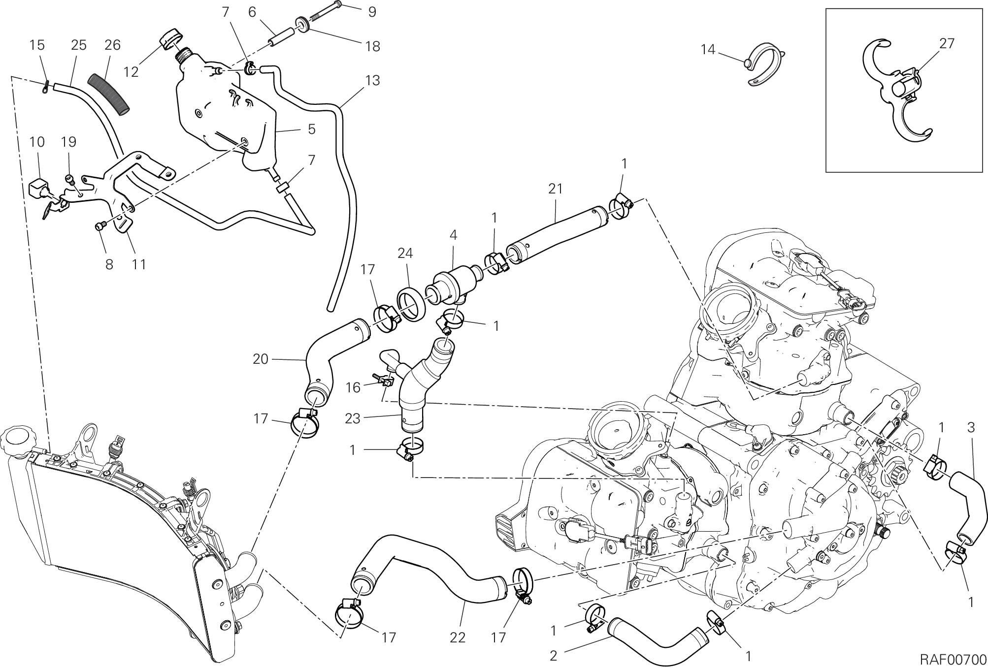24B CIRCUIT DE REFROIDISSEMENT POUR HYPERMOTARD 950 2019