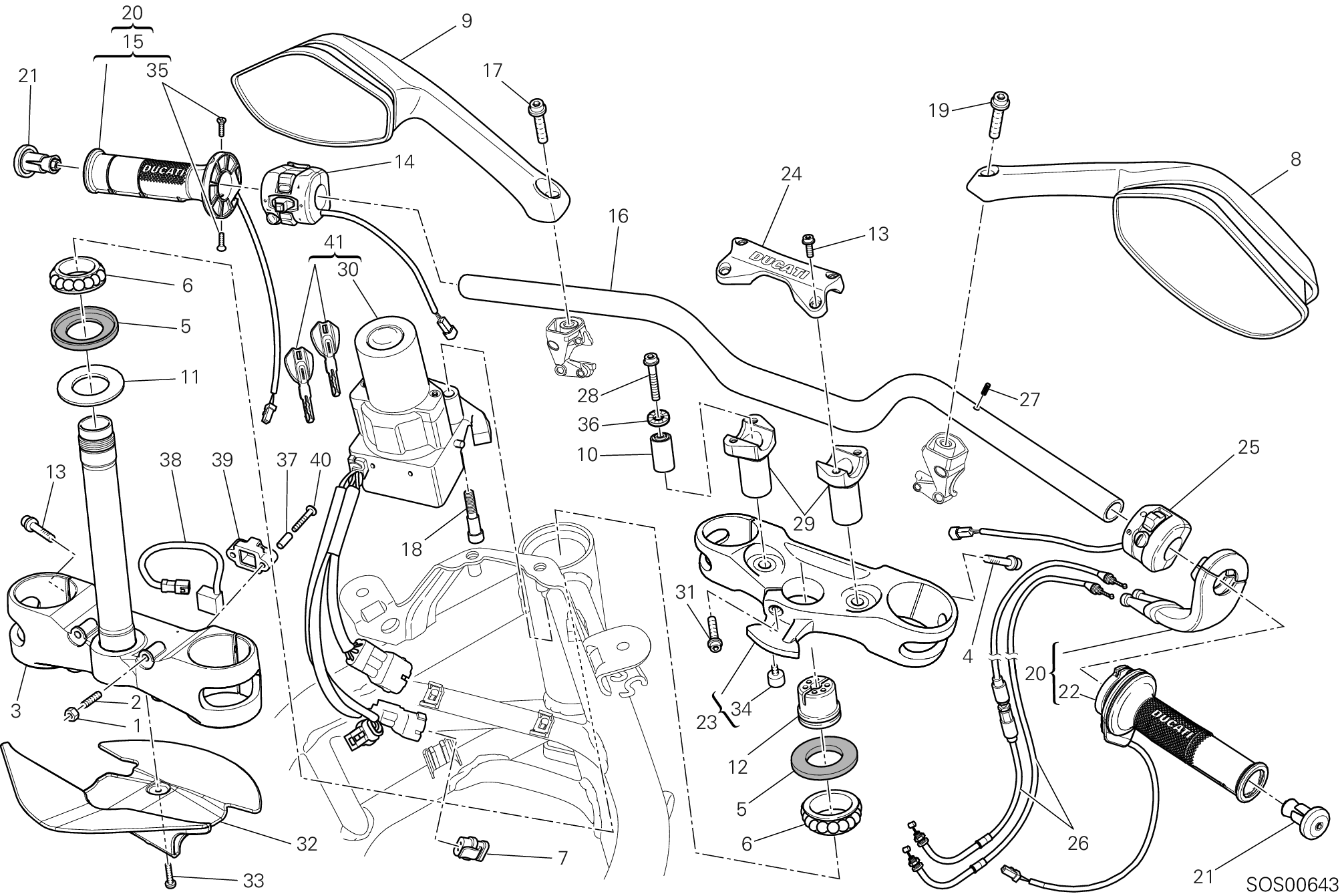021 GUIDON POUR MULTISTRADA 1200 S TOURING 2013