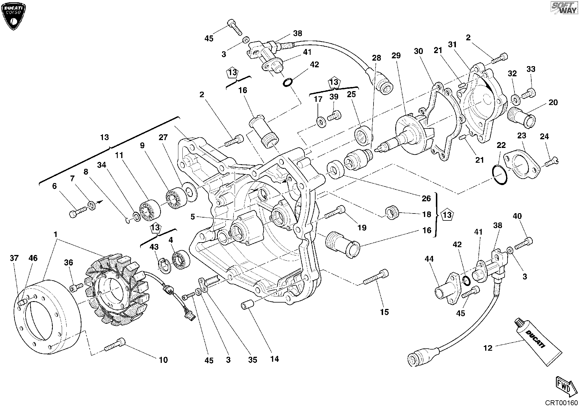 011 COUVERCLE GENERATEUR POUR SUPERBIKE 998 RS 2003