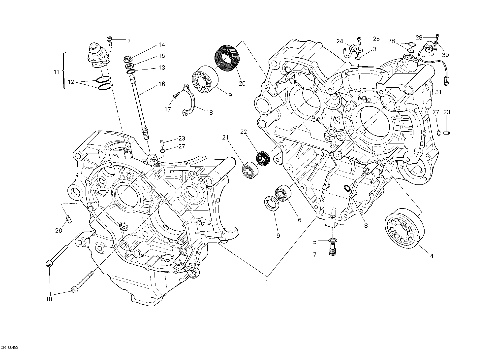 010 CARTER MOTEUR POUR SUPERBIKE 848 HAYDEN 2010