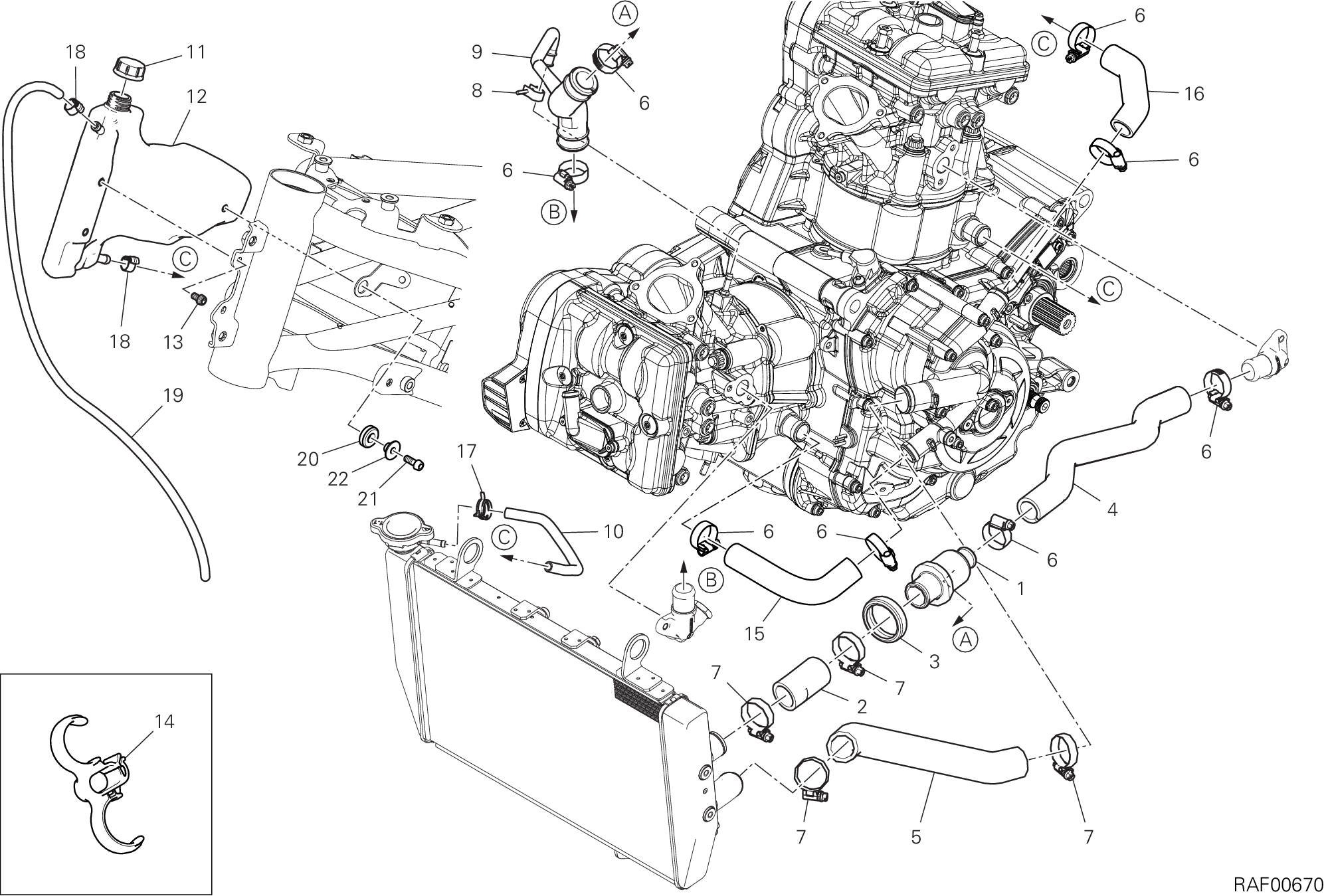 031 CIRCUIT DE REFROIDISSEMENT POUR MULTISTRADA 950 2019