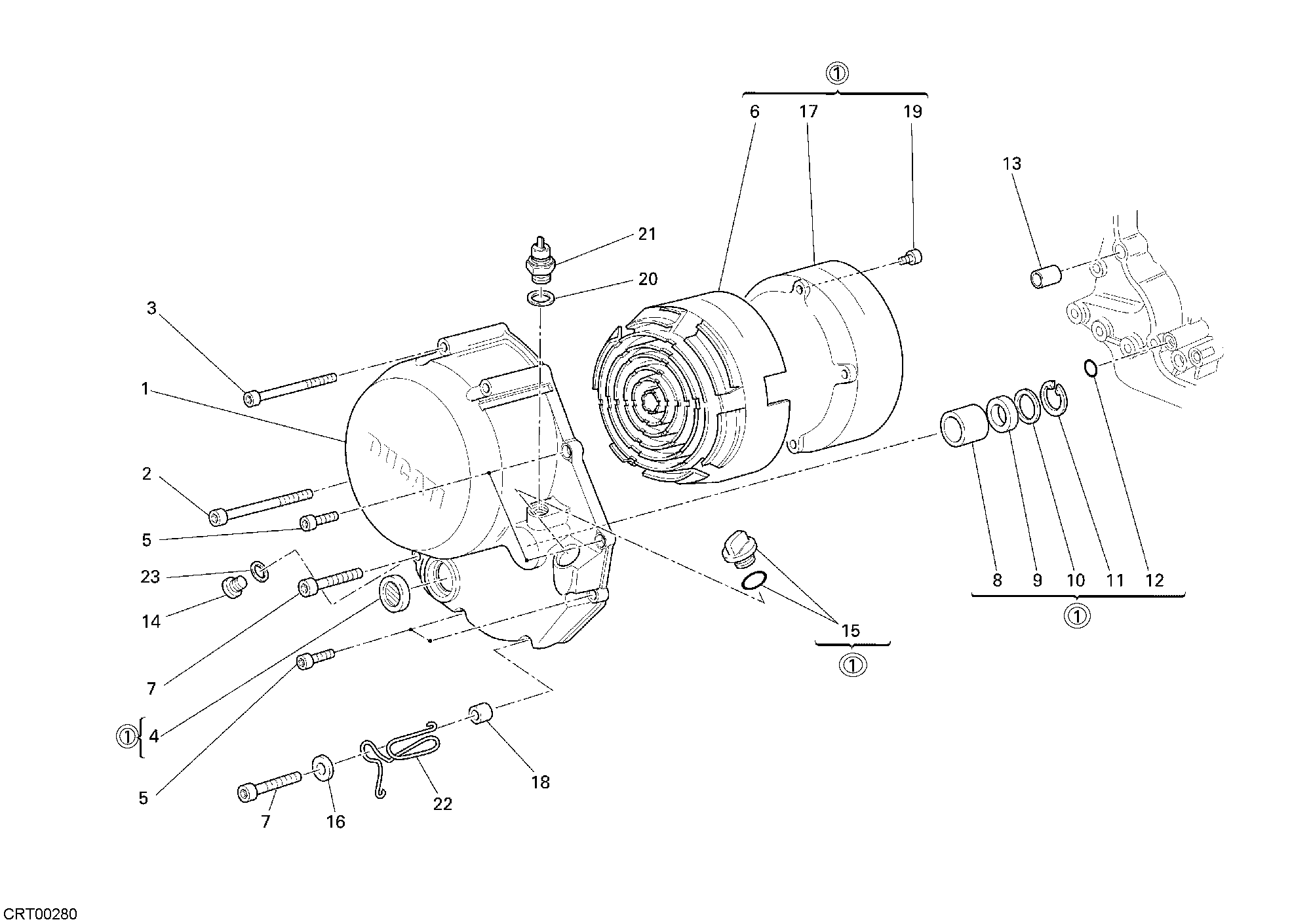 005 COUVERCLE EMBRAYAGE POUR MONSTER S2R 800 2007