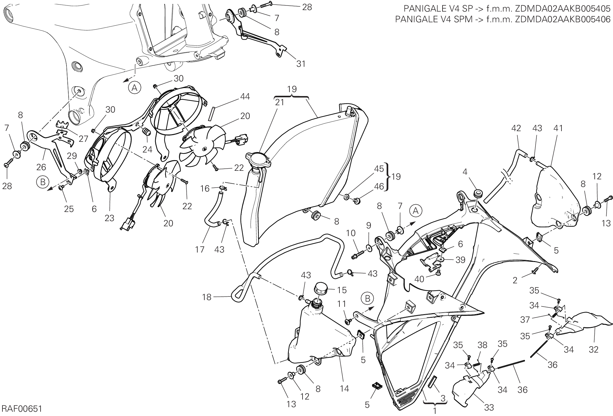 25A RADIATEUR DEAU POUR SUPERBIKE PANIGALE V4 SPECIALE 2019