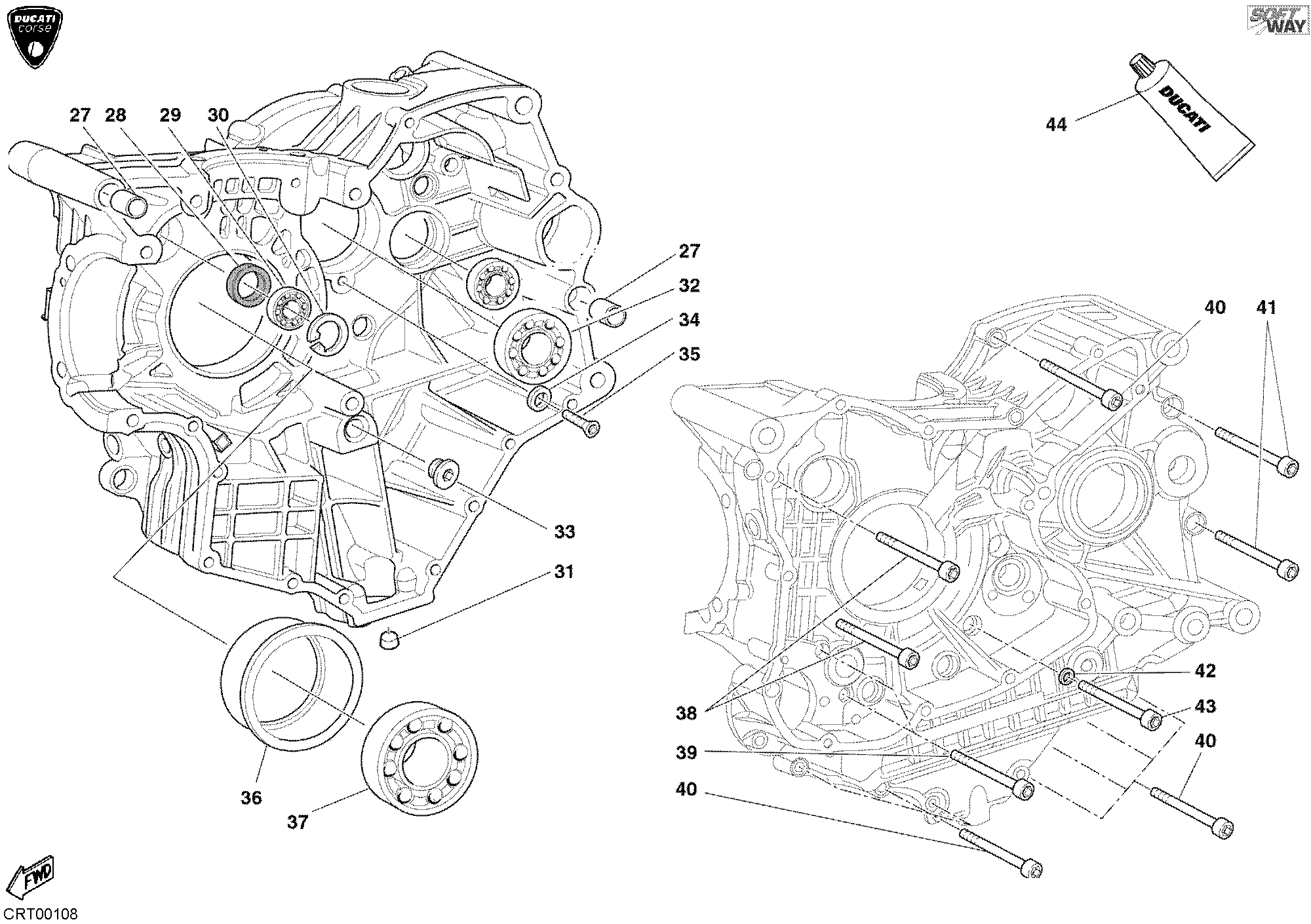 10A ROULEMENTS CARTER MOTEUR POUR SUPERBIKE 998 RS 2002