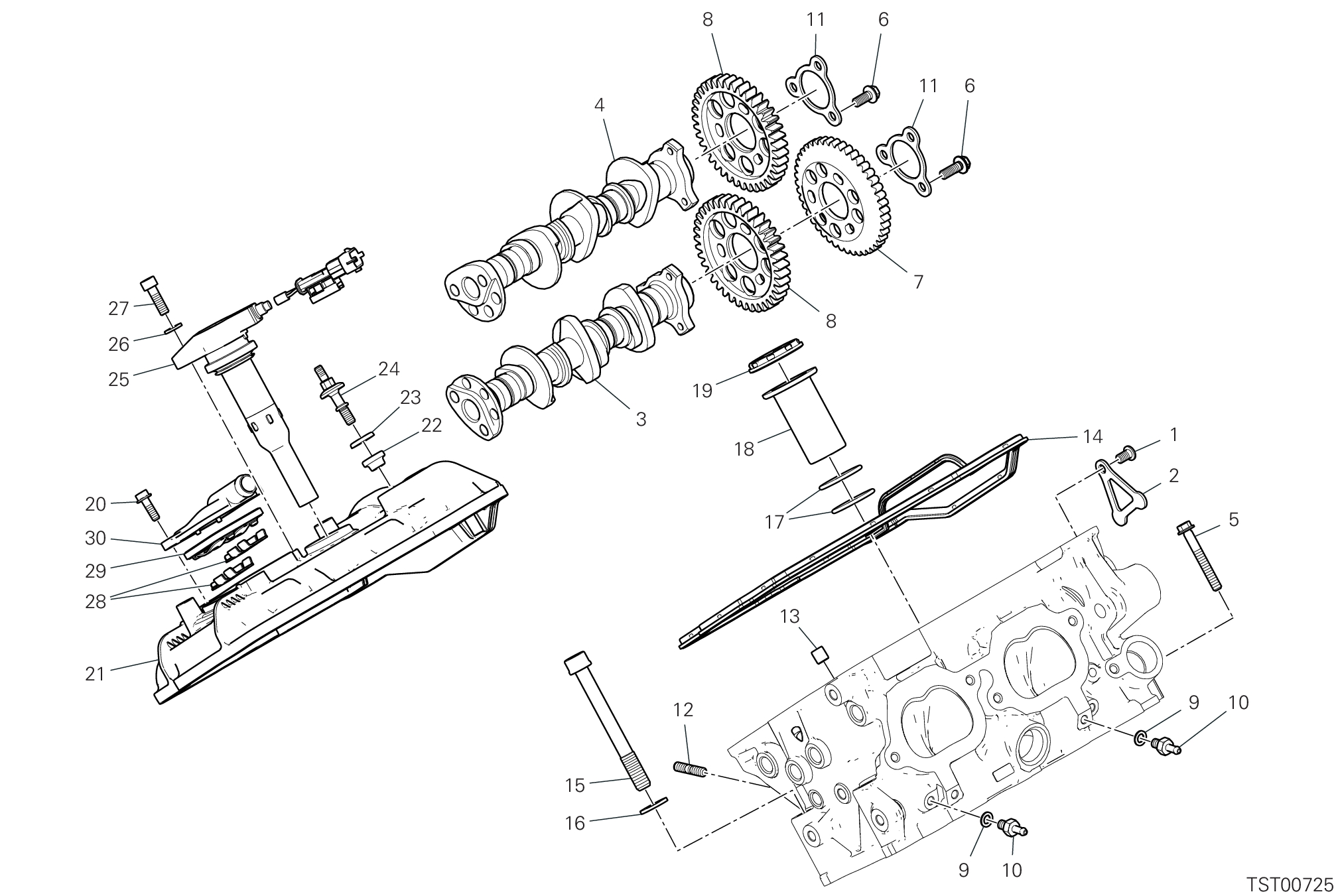 12B CULASSE ARRIERE DISTRIBUTION POUR SUPERBIKE PANIGALE V4 2025