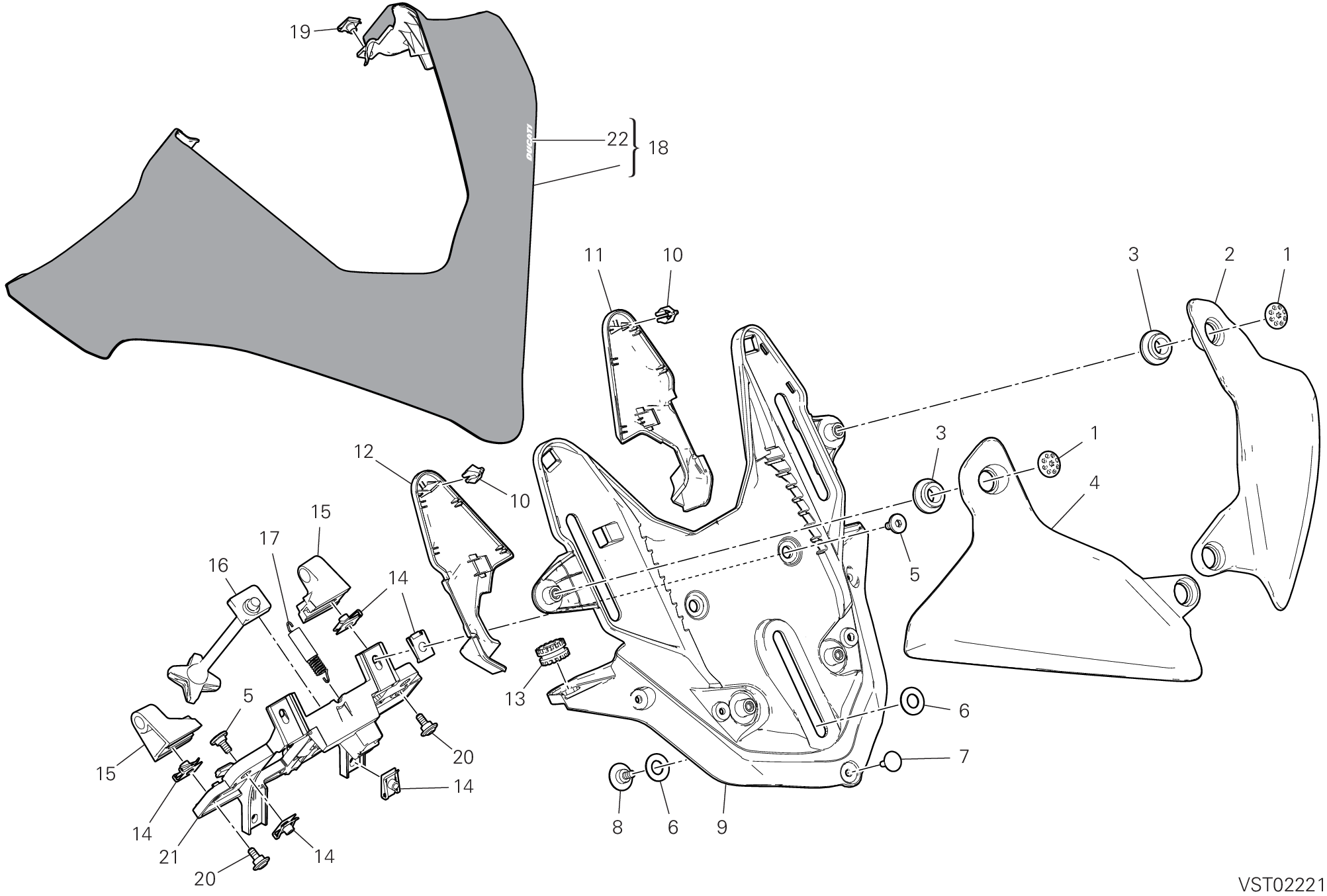 37B SUPPORT BULLE POUR MULTISTRADA V4S FULL 2021