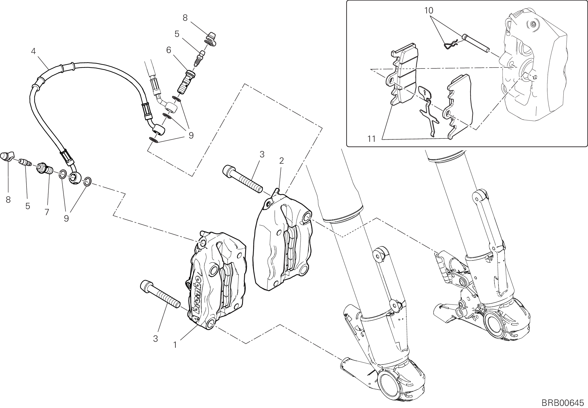 20B SYSTEME DE FREIN AVANT POUR SCRAMBLER 1100 2018