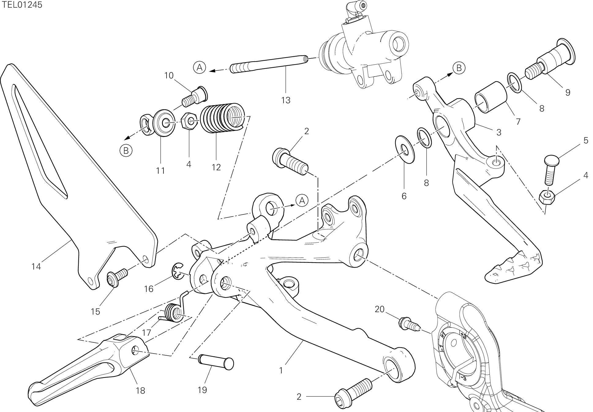 26B REPOSE PIEDS DROIT POUR SUPERBIKE PANIGALE V4 R 2023