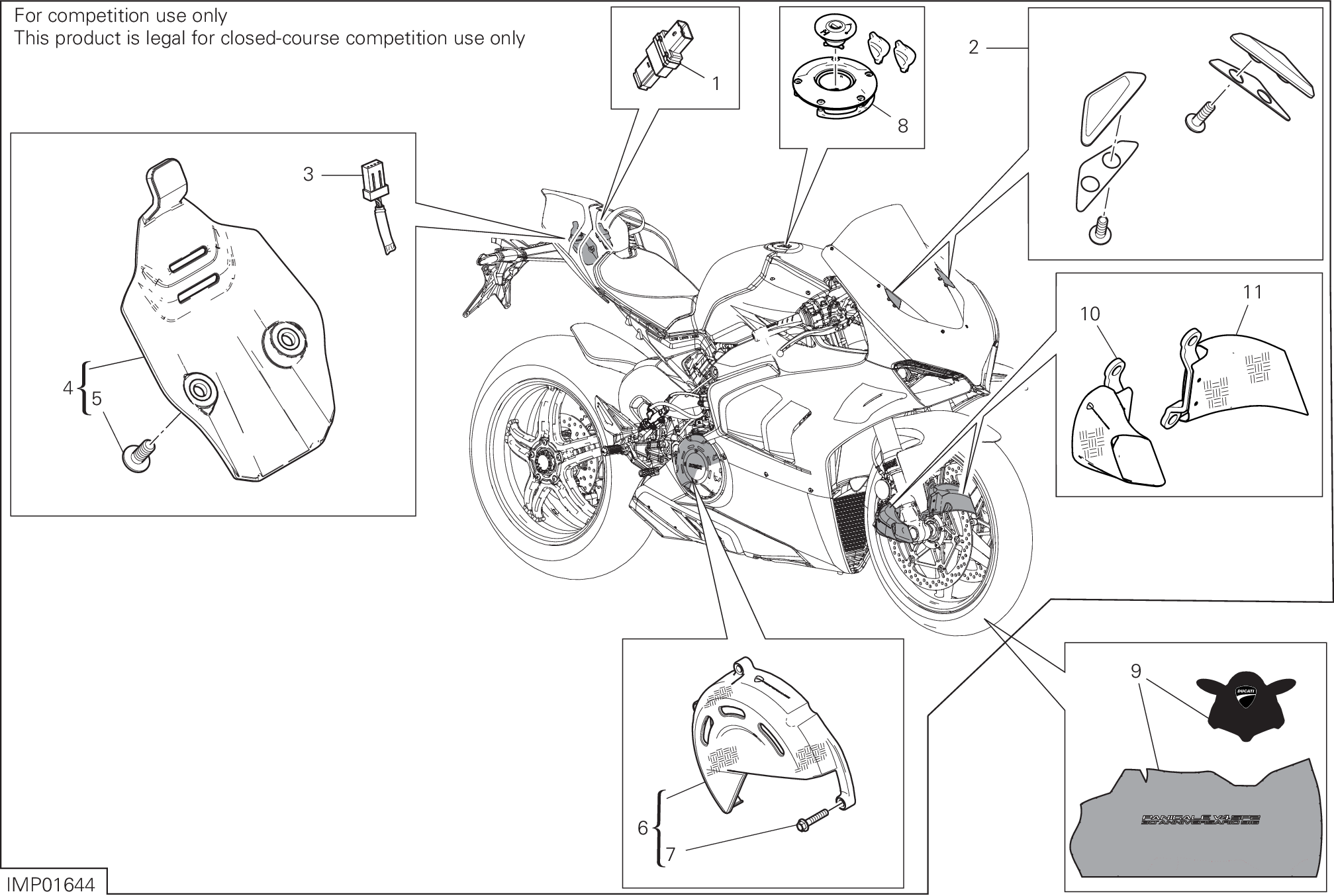 39A ACCESSOIRES POUR SUPERBIKE PANIGALE V4 SP2 30 ANNIVERSARIO 2024
