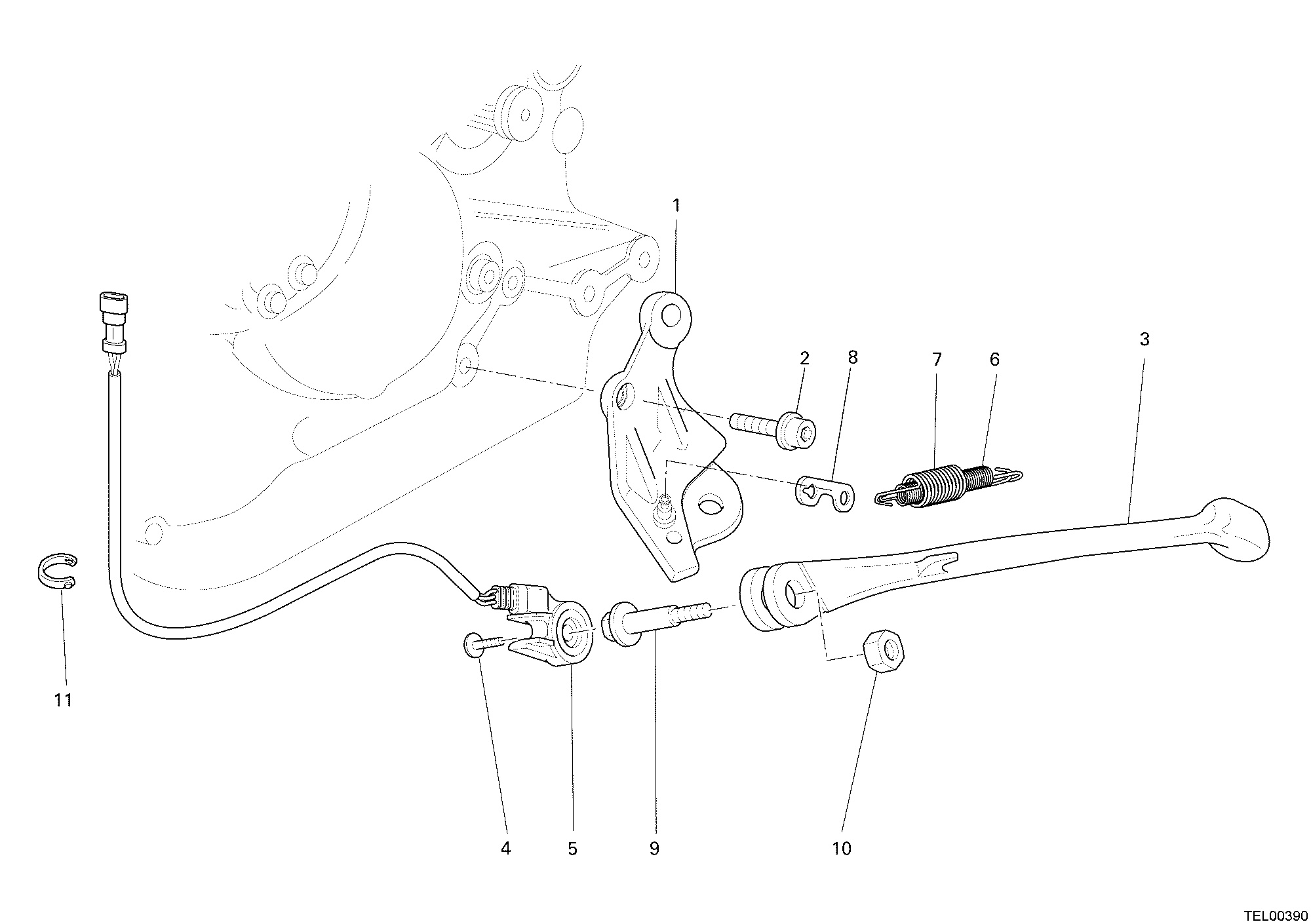 018 BEQUILLE LATERALE POUR MULTISTRADA 1000 2006