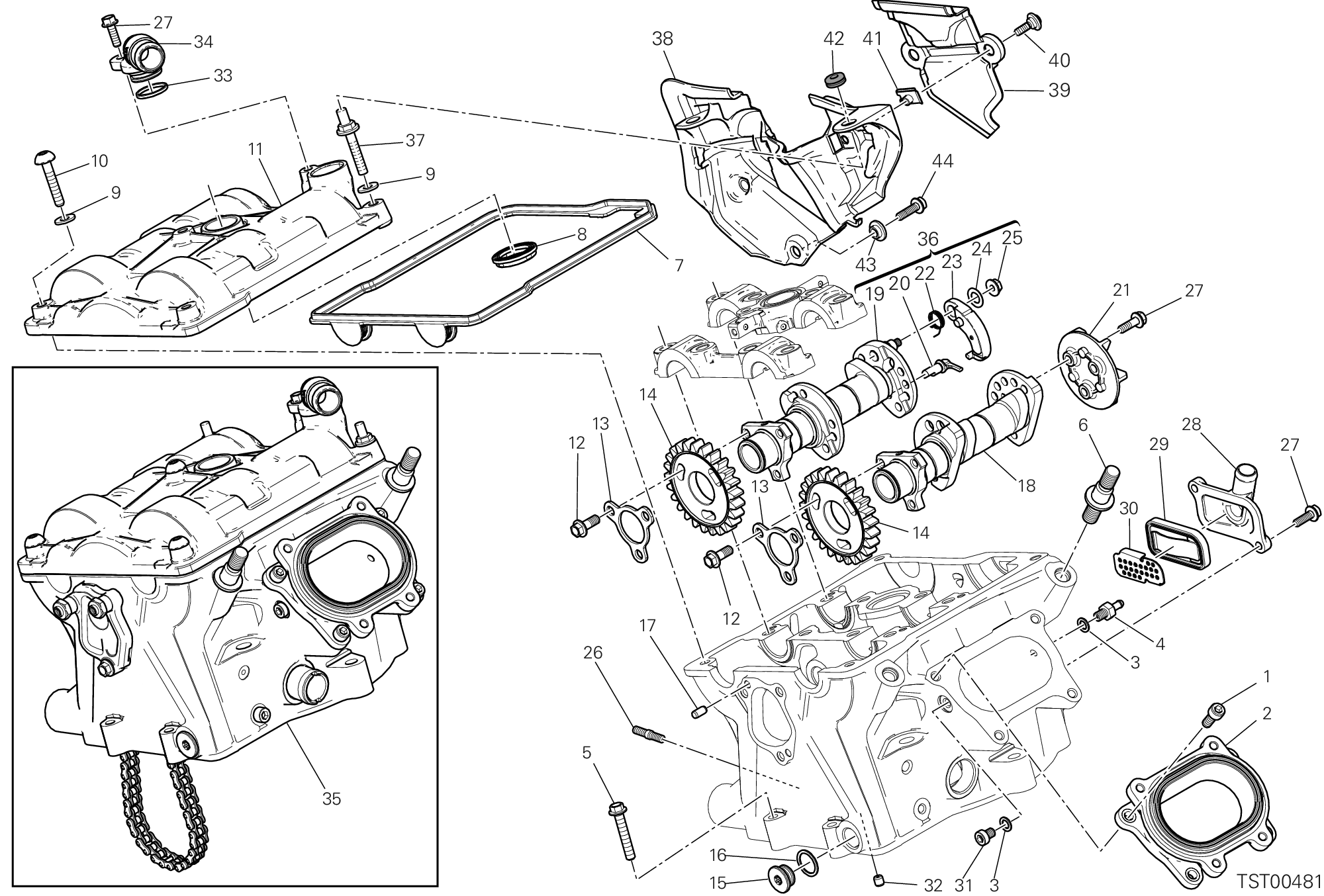 13A CULASSE VERTICALE DISTRIBUTION POUR SUPERBIKE 1199 PANIGALE S ABS 2013