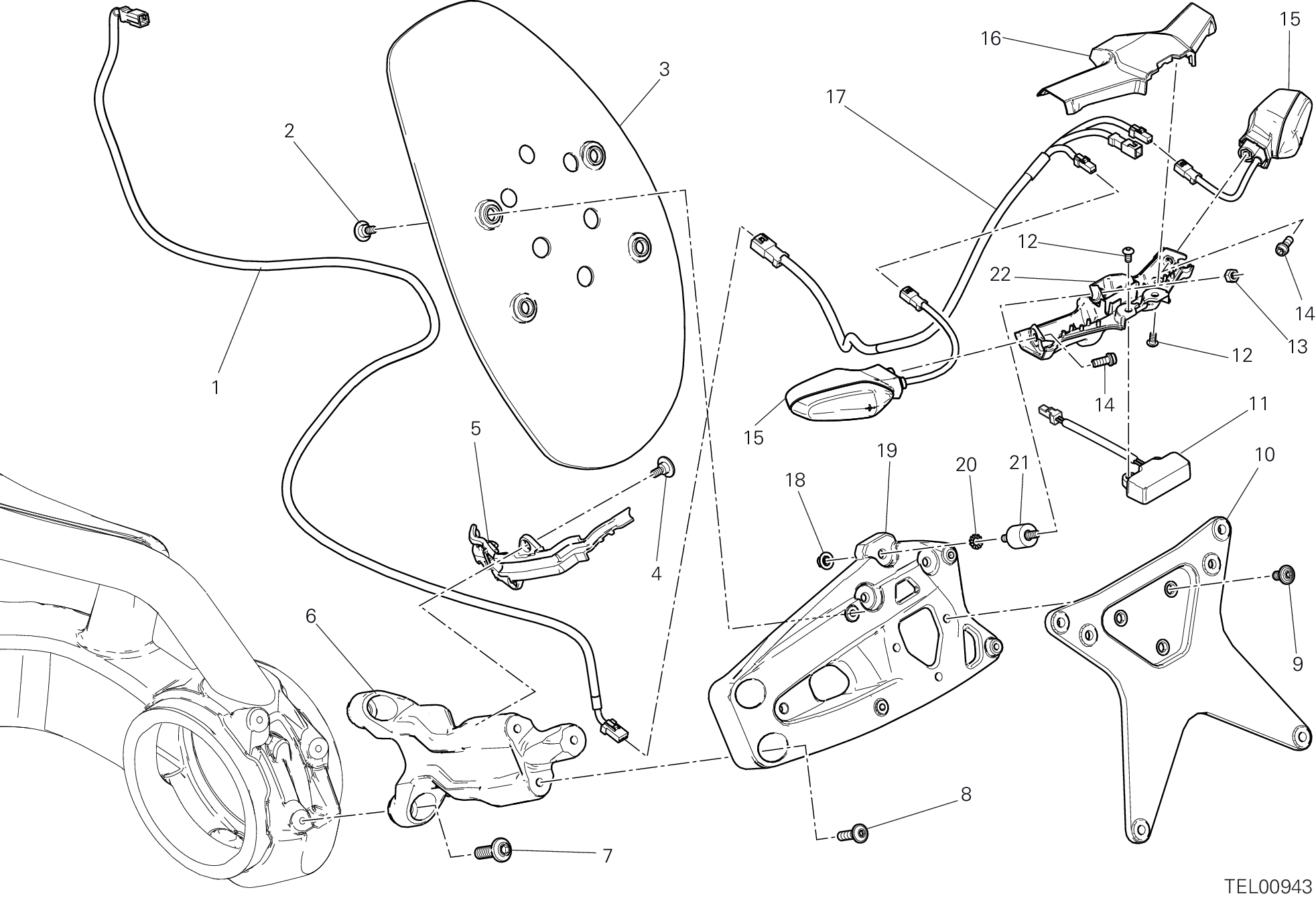 27A PORTE BALAI POUR XDIAVEL 2019