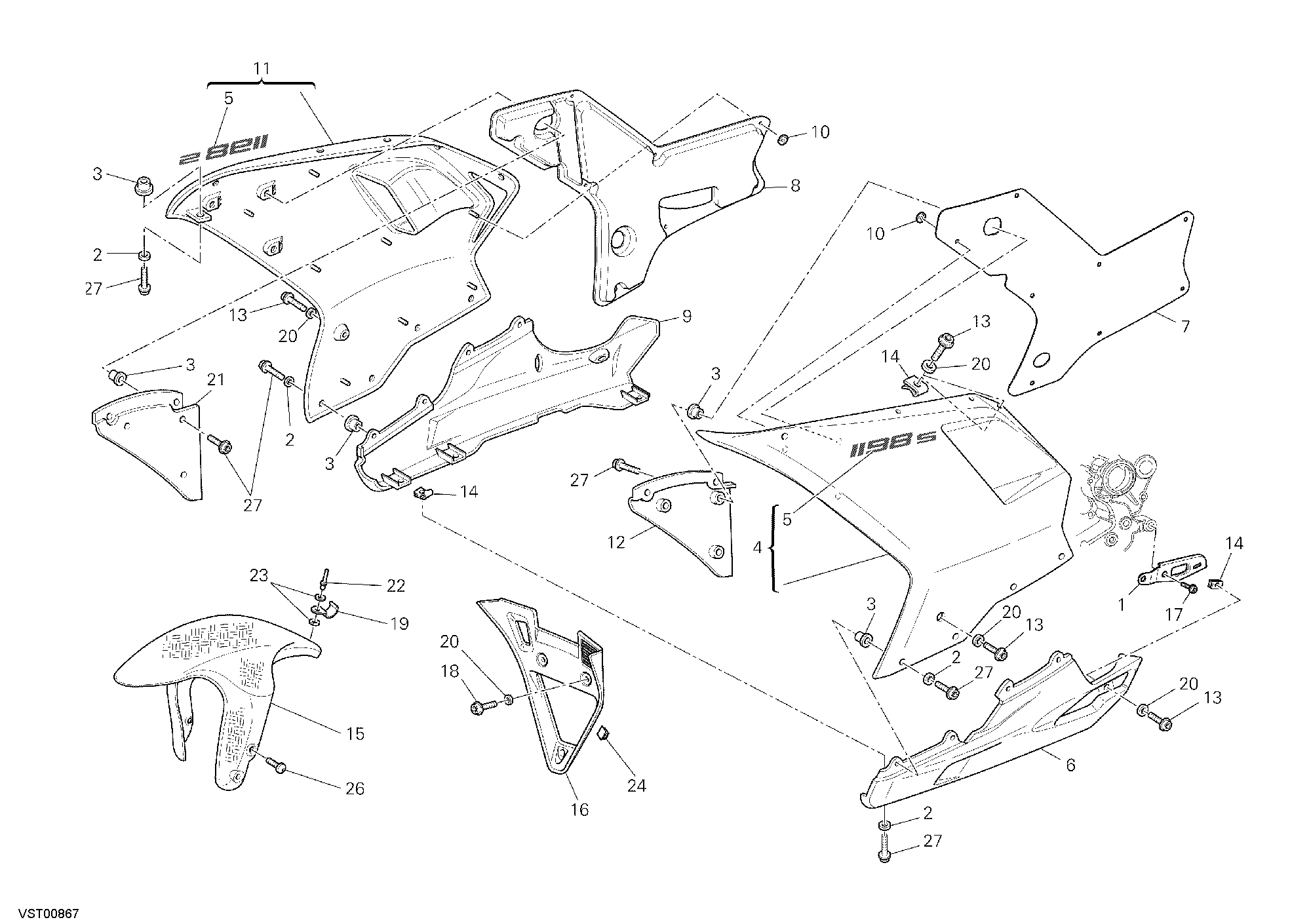 34A HABILLAGE POUR SUPERBIKE 1198 S 2009