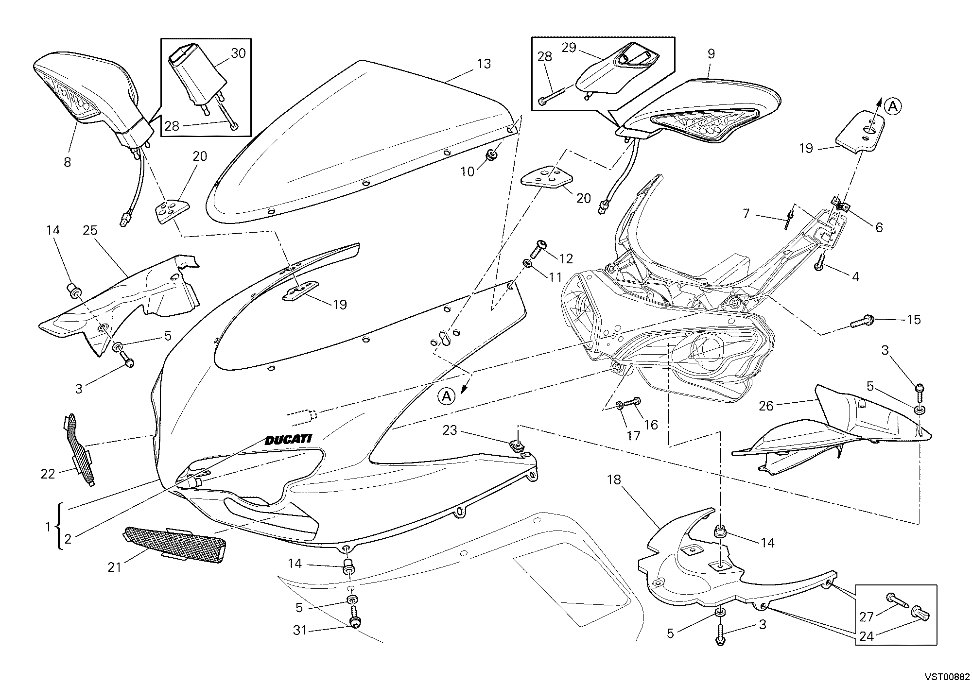 034 CAPOT AVANT POUR SUPERBIKE 848 2010