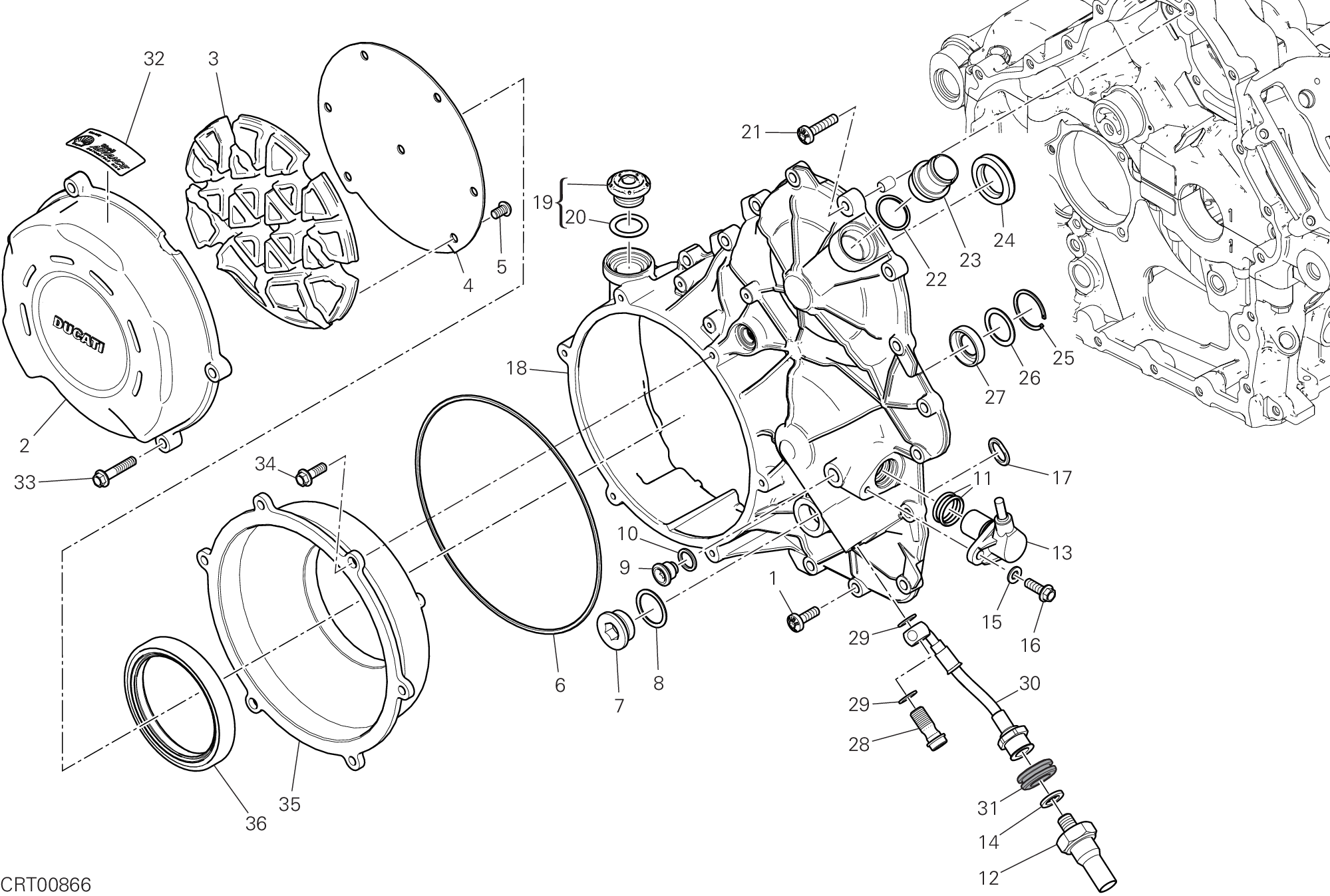 04A COUVERCLE EMBRAYAGE POUR SUPERBIKE PANIGALE V4 SP 2021