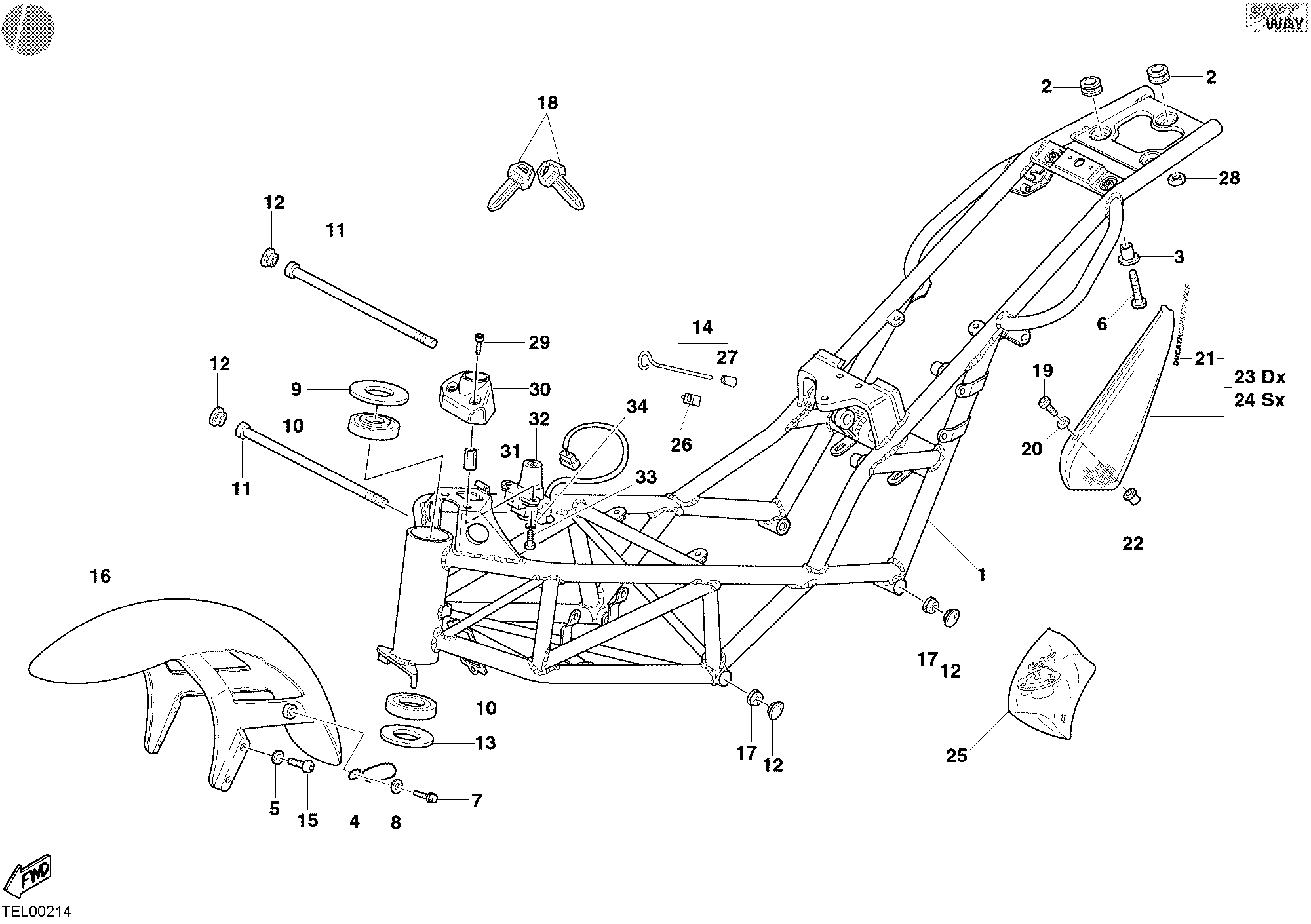 031 CADRE POUR MONSTER 400 2003