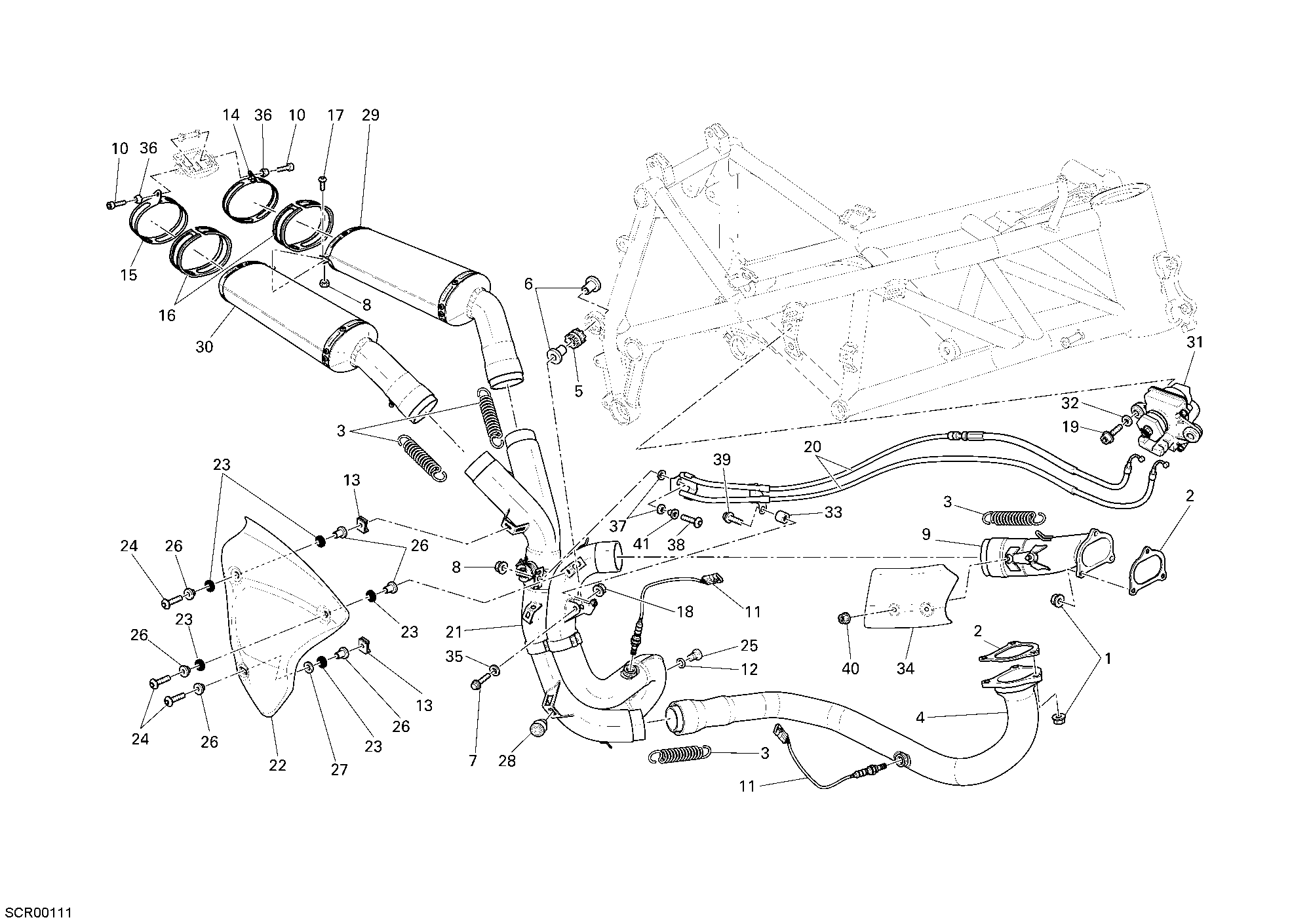 019 ECHAPPEMENT POUR SUPERBIKE 1198 2009