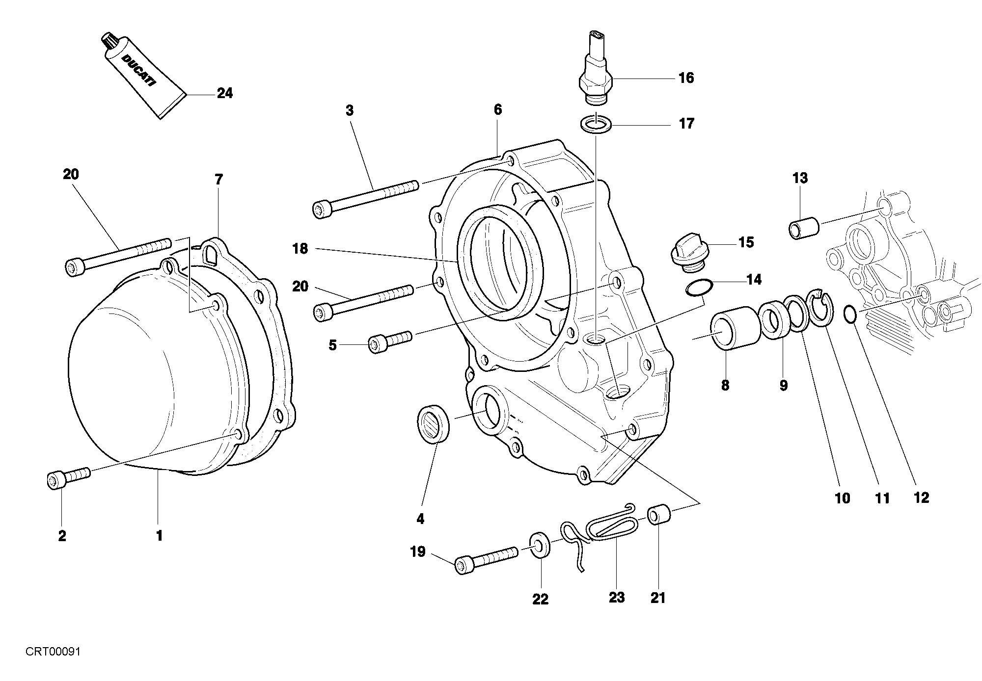 005 COUVERCLE EMBRAYAGE POUR SPORT TOURING ST4 S 2001
