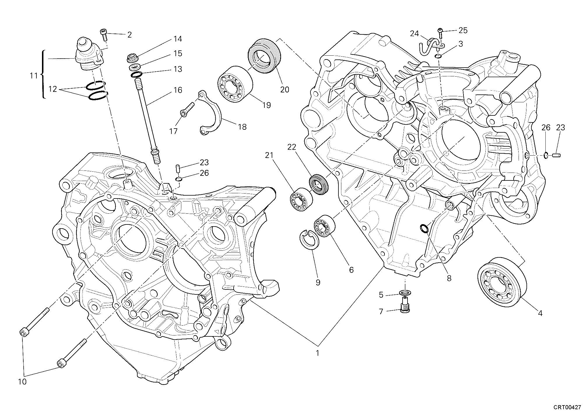 010 CARTER MOTEUR POUR SUPERBIKE 848 2008