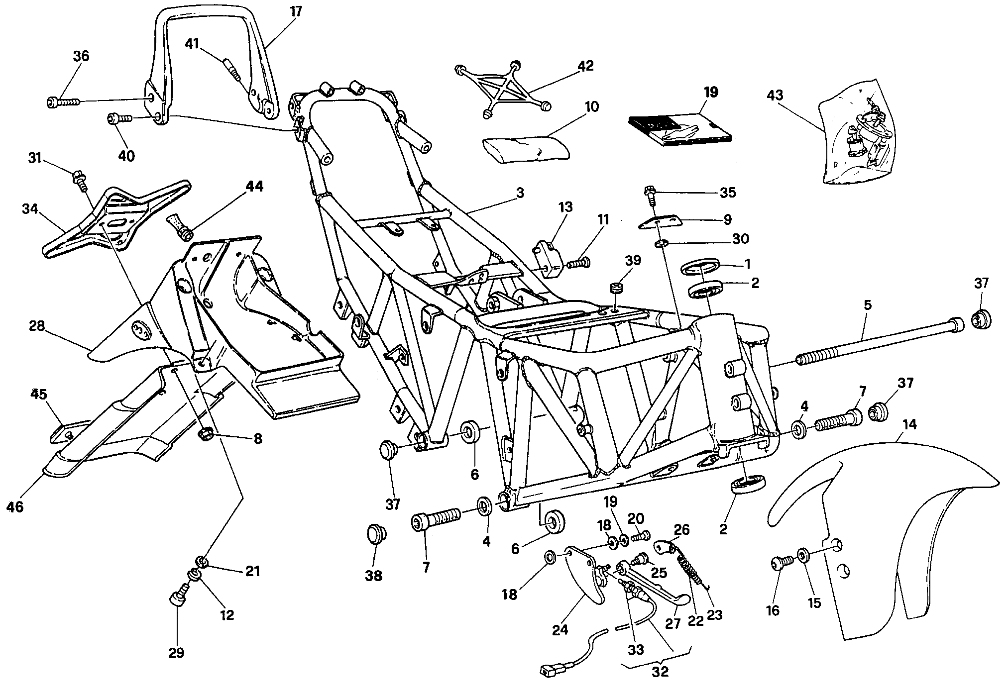 127 CADRE FM 007198 POUR SUPERSPORT 750 SS 1995
