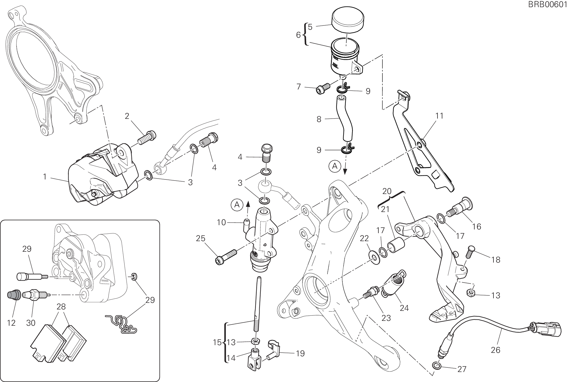 025 SYSTEME DE FREIN ARRIERE POUR MONSTER 1200 R 2018