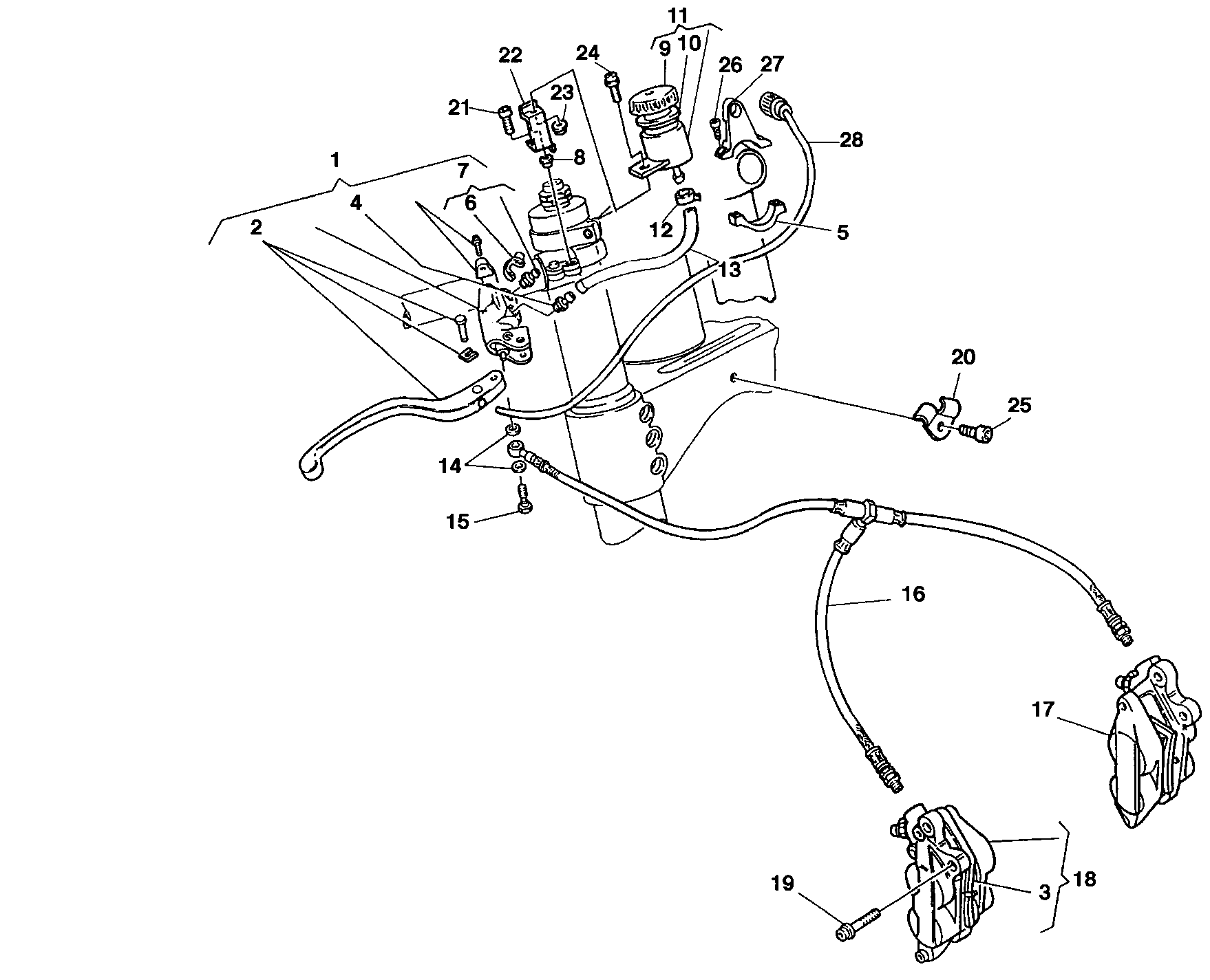 025 SYSTEME DE FREIN AVANT POUR SUPERBIKE 916 R 1998