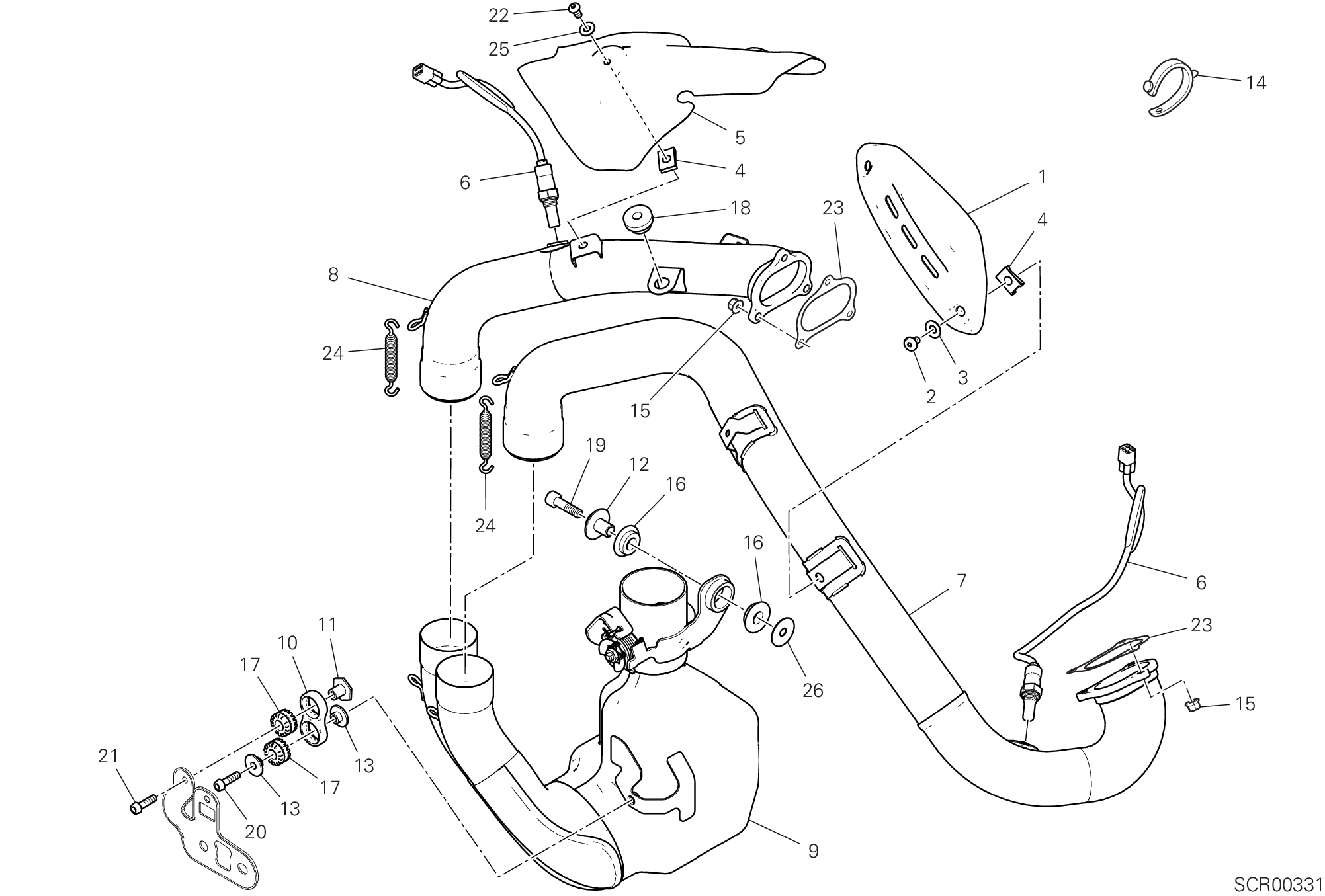 30A COLLECTEUR DECHAPPEMENT POUR HYPERMOTARD 950 2021