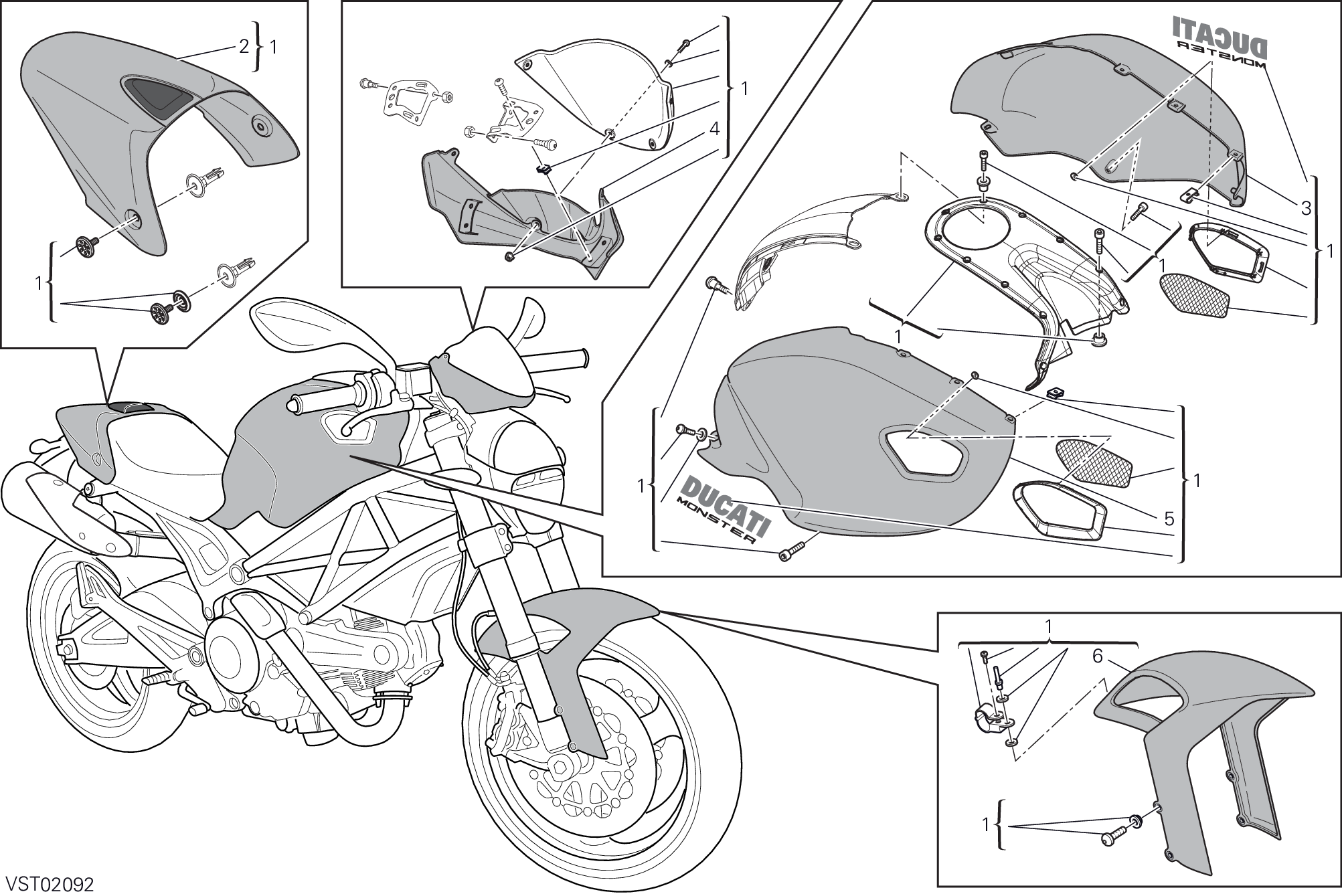 042 KIT ART POUR MONSTER 696 ABS 2013