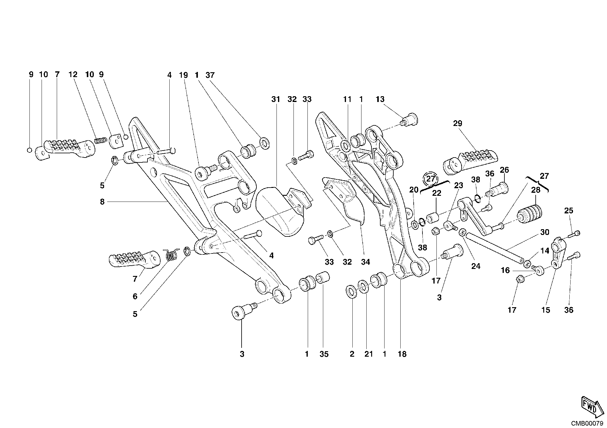 31A REPOSE PIEDS USA POUR MONSTER 800 2004