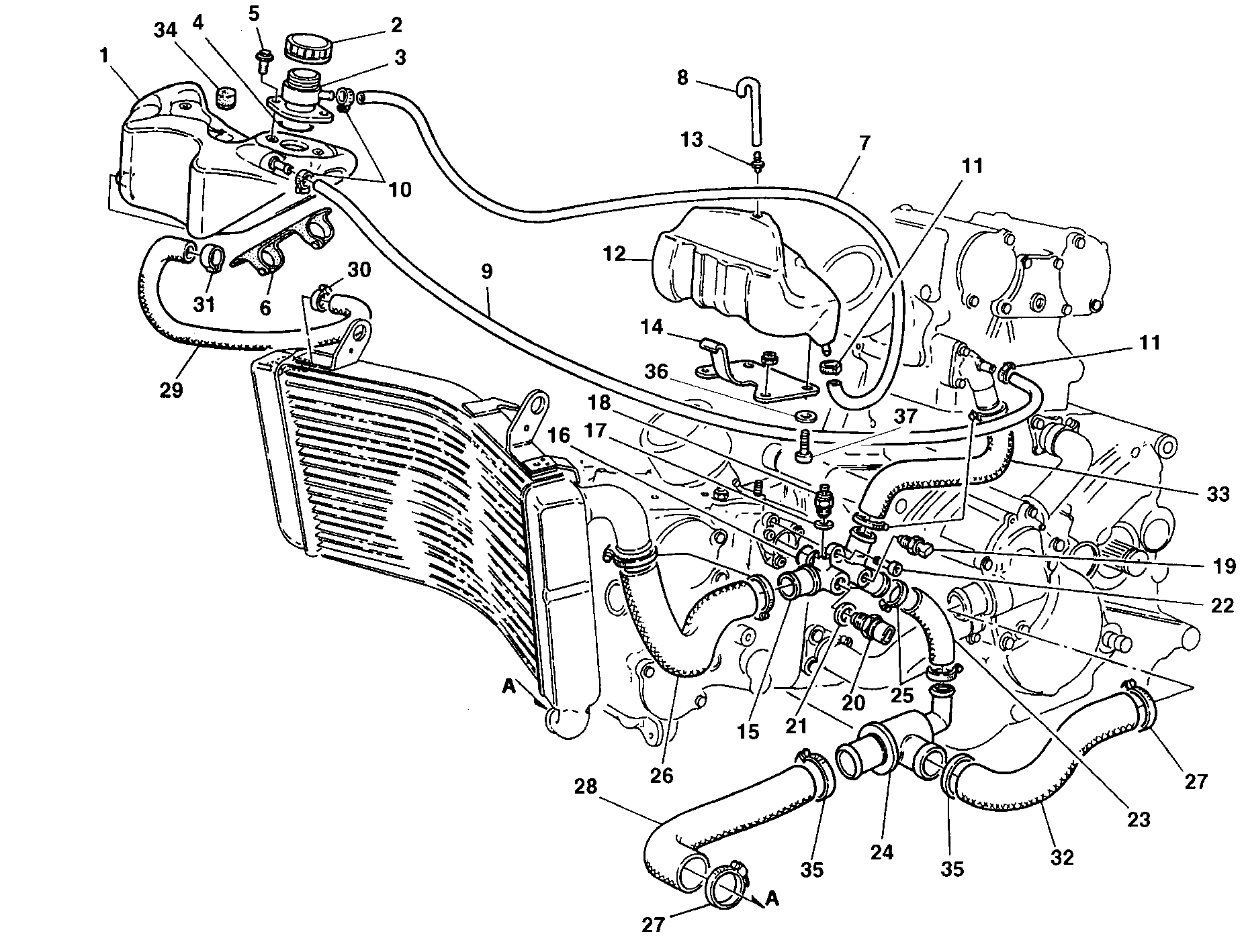 033 CIRCUIT DE REFROIDISSEMENT POUR SUPERBIKE 916 SENNA 1998